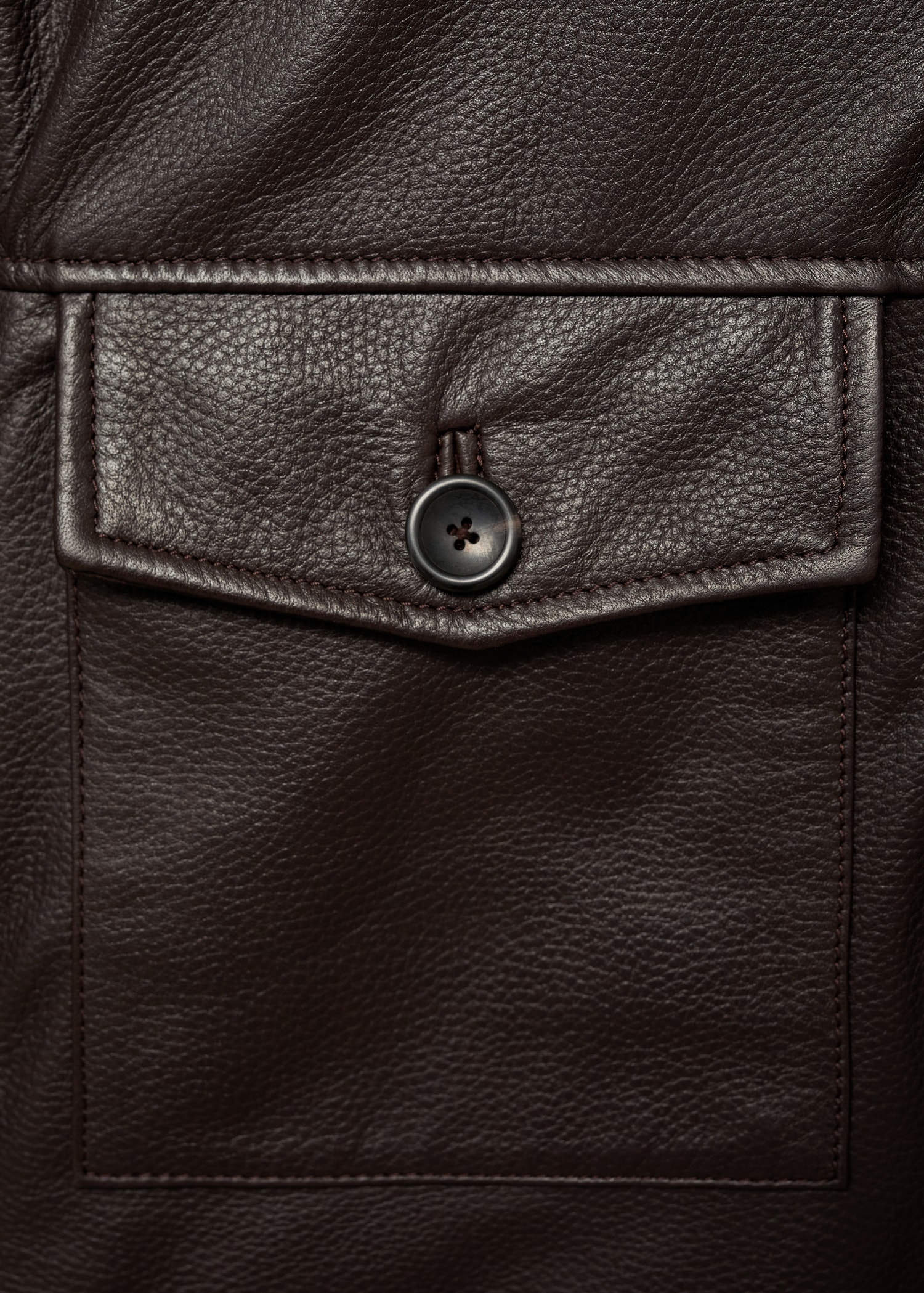 Pocket leather biker jacket - Details of the article 0