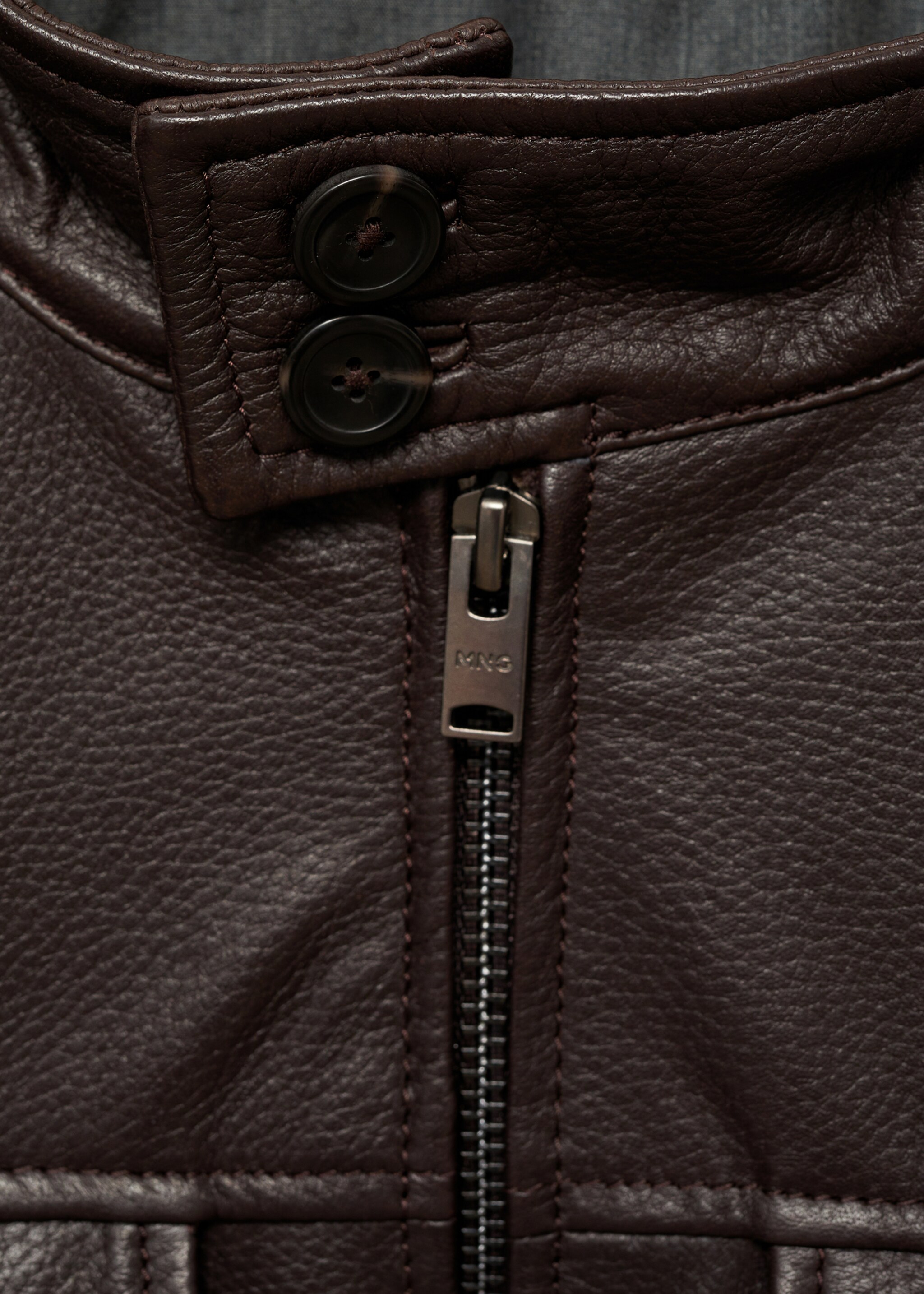 Blouson biker cuir poches - Détail de l'article 8