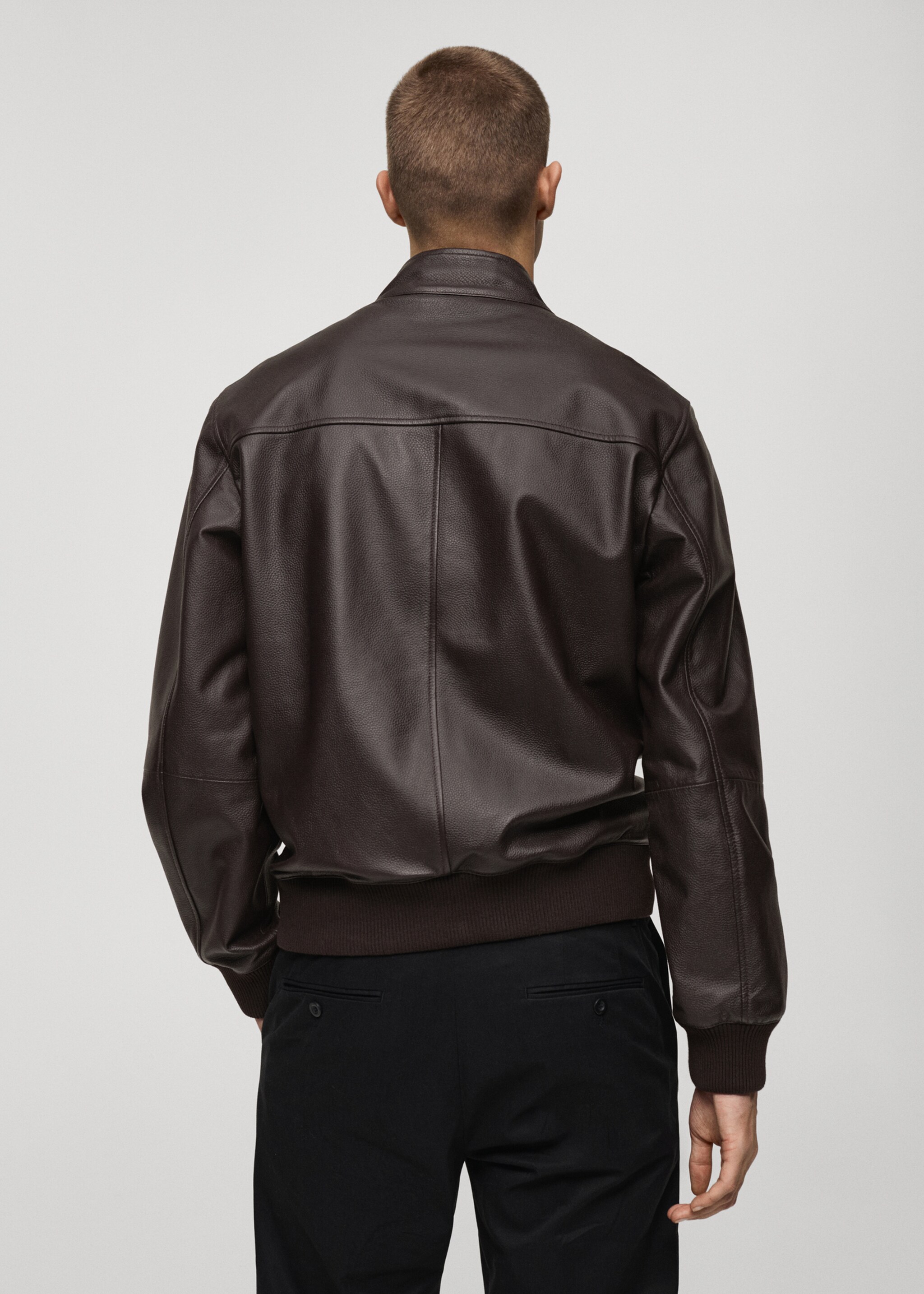 Blouson biker cuir poches - Verso de l’article