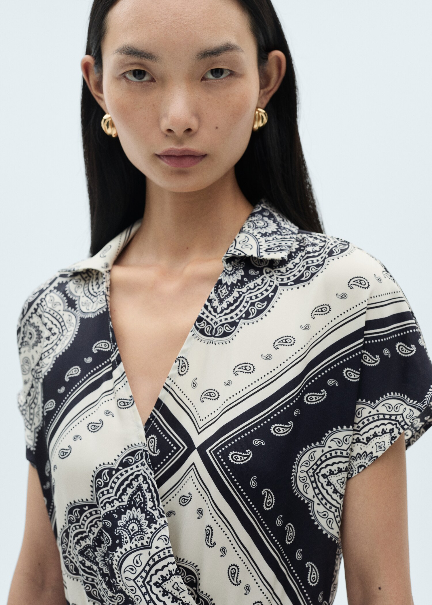 Vestido camisero estampado paisley - Detalle del artículo 1