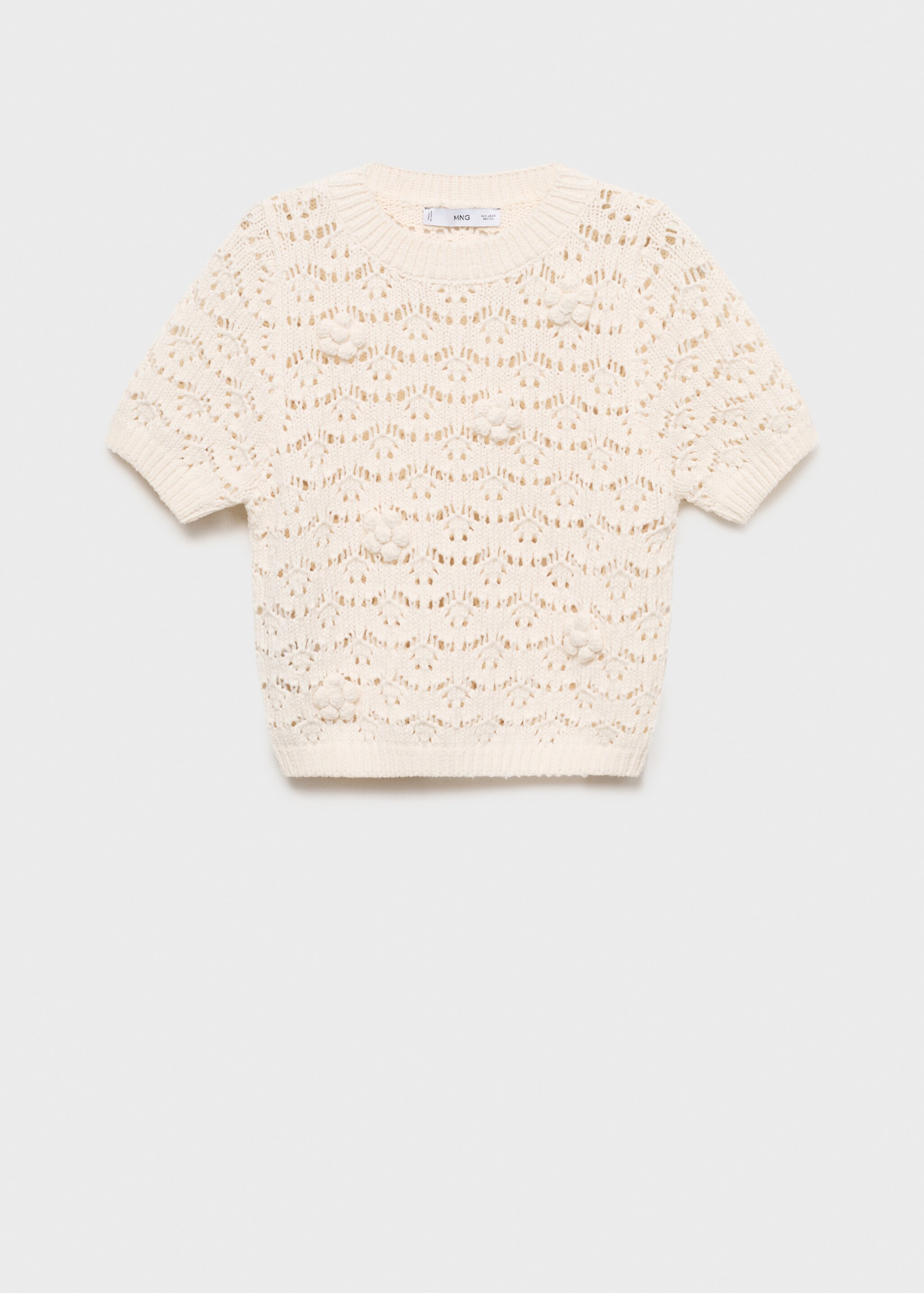 Short openwork knitted sweater - Article without model
