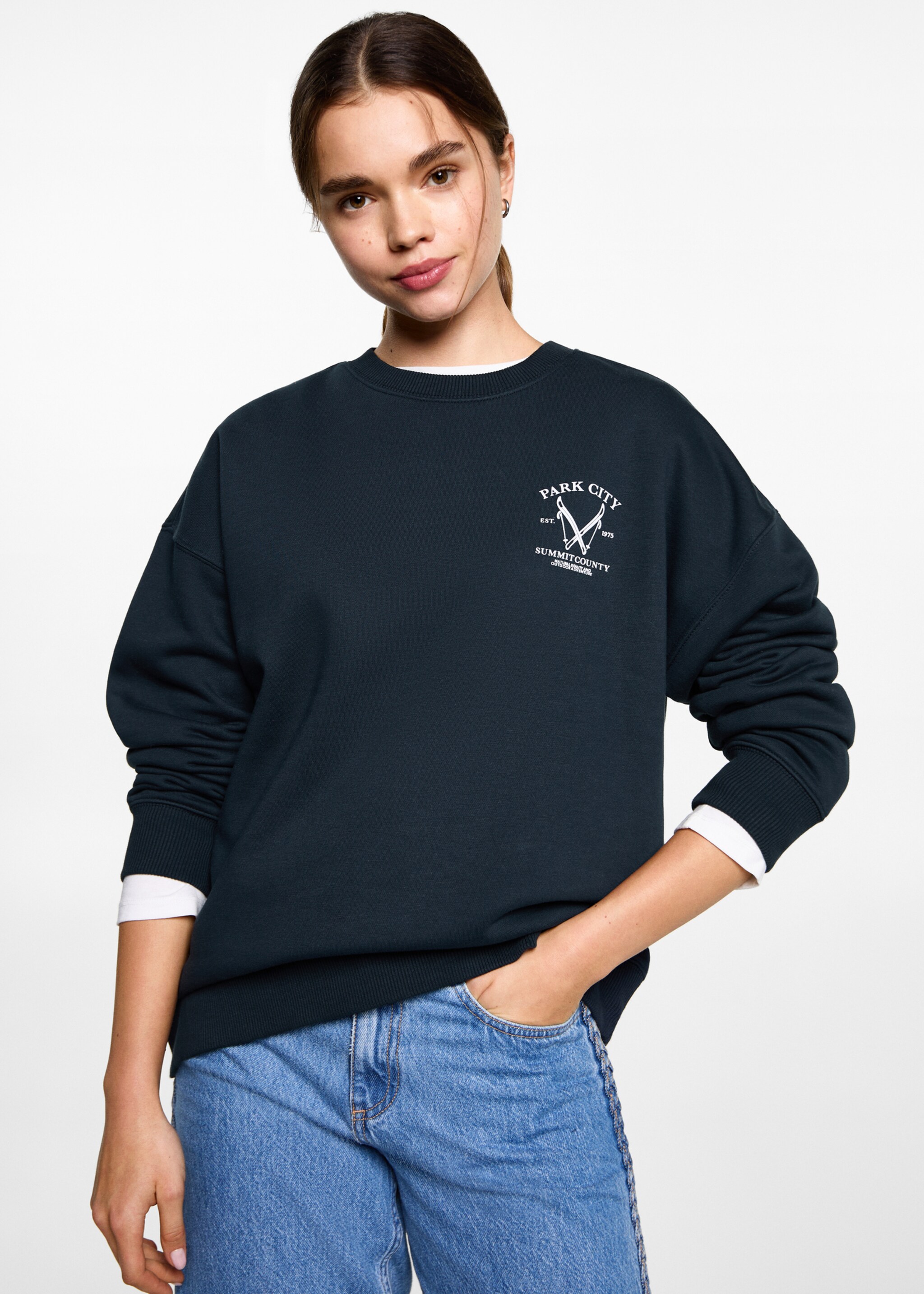 Printed cotton sweatshirt - Medium plane