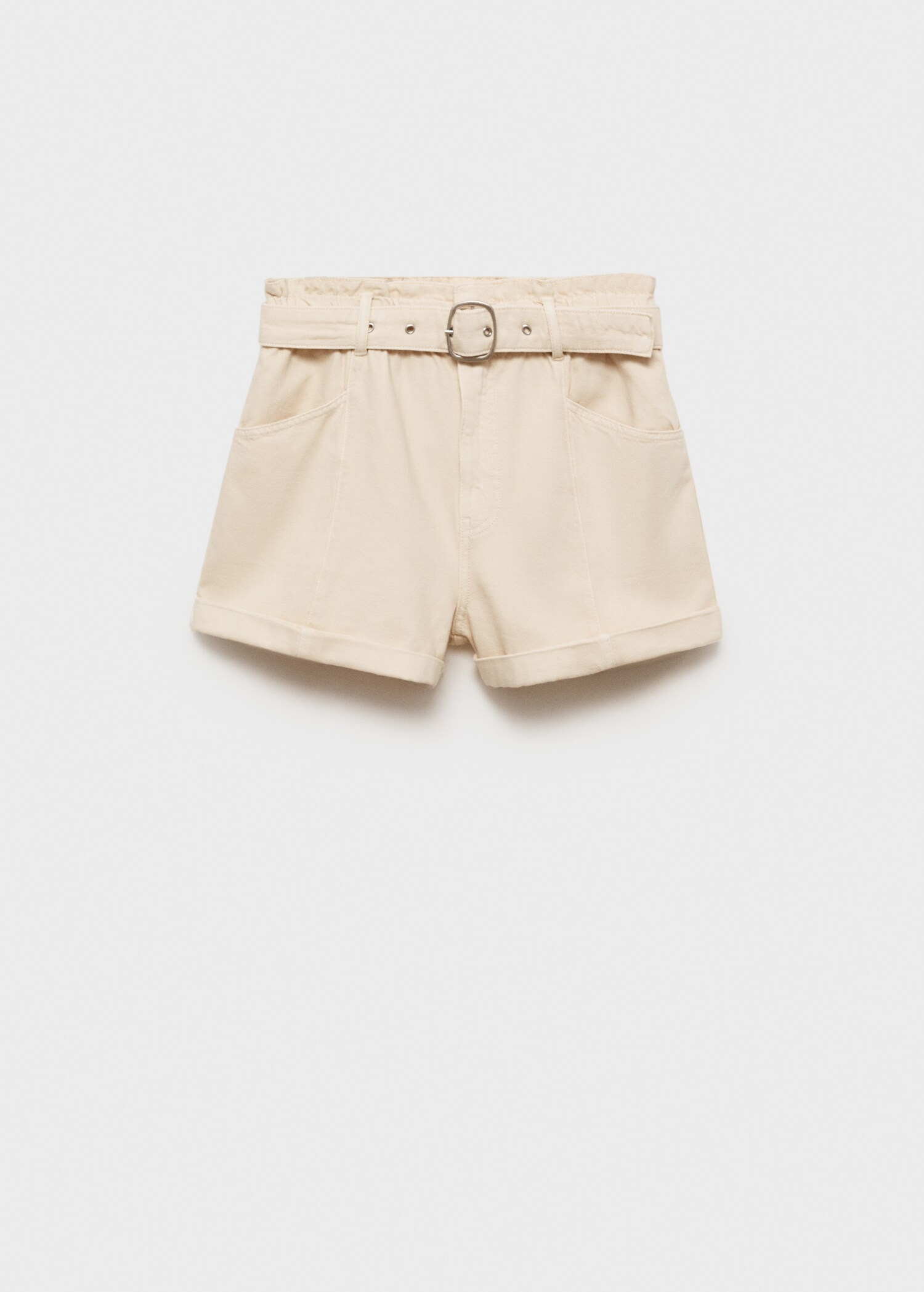 Shorts paperbag avec ourlet retroussé et ceinture - Article sans modèle