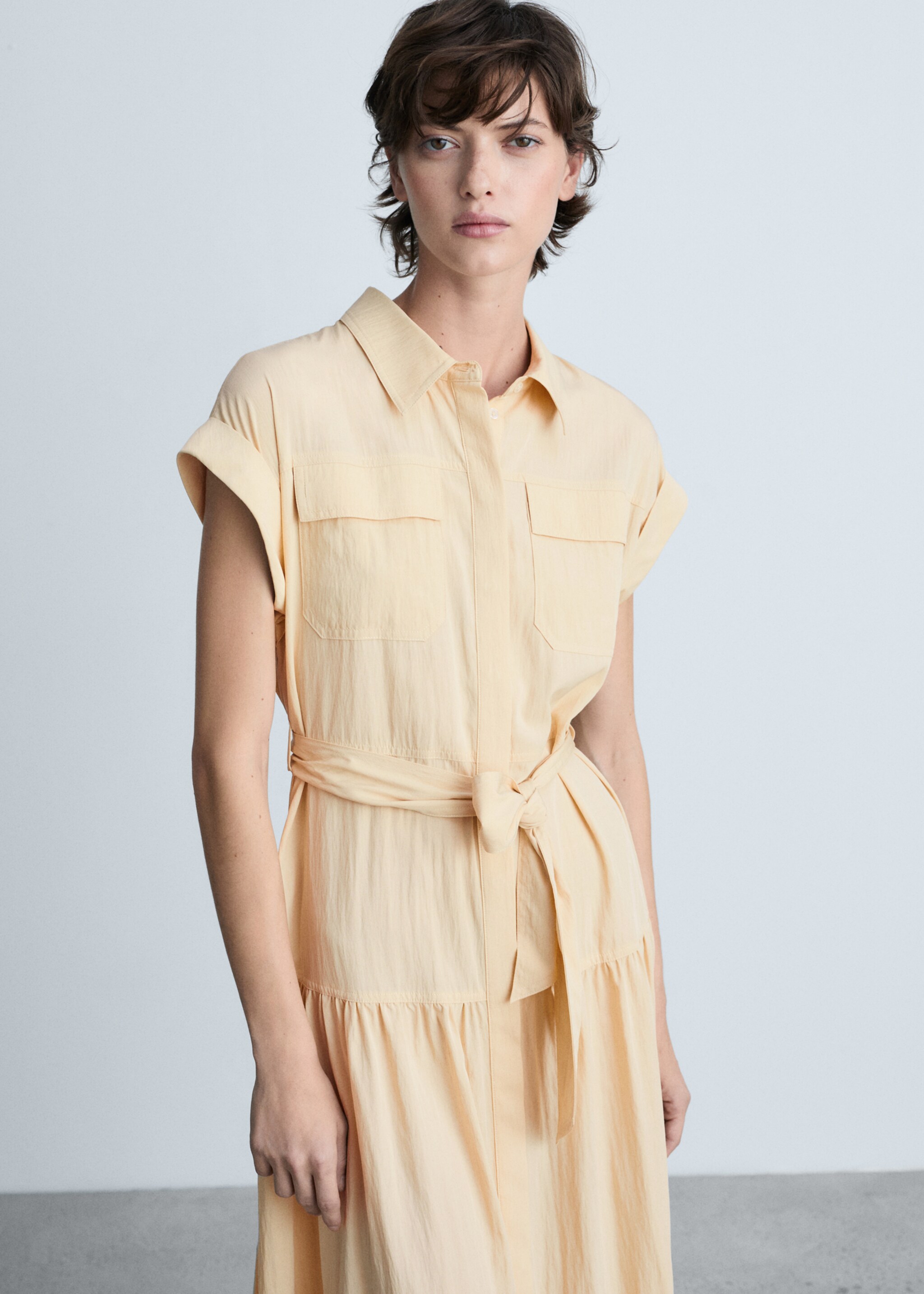 Knot detail shirt dress - Medium plane