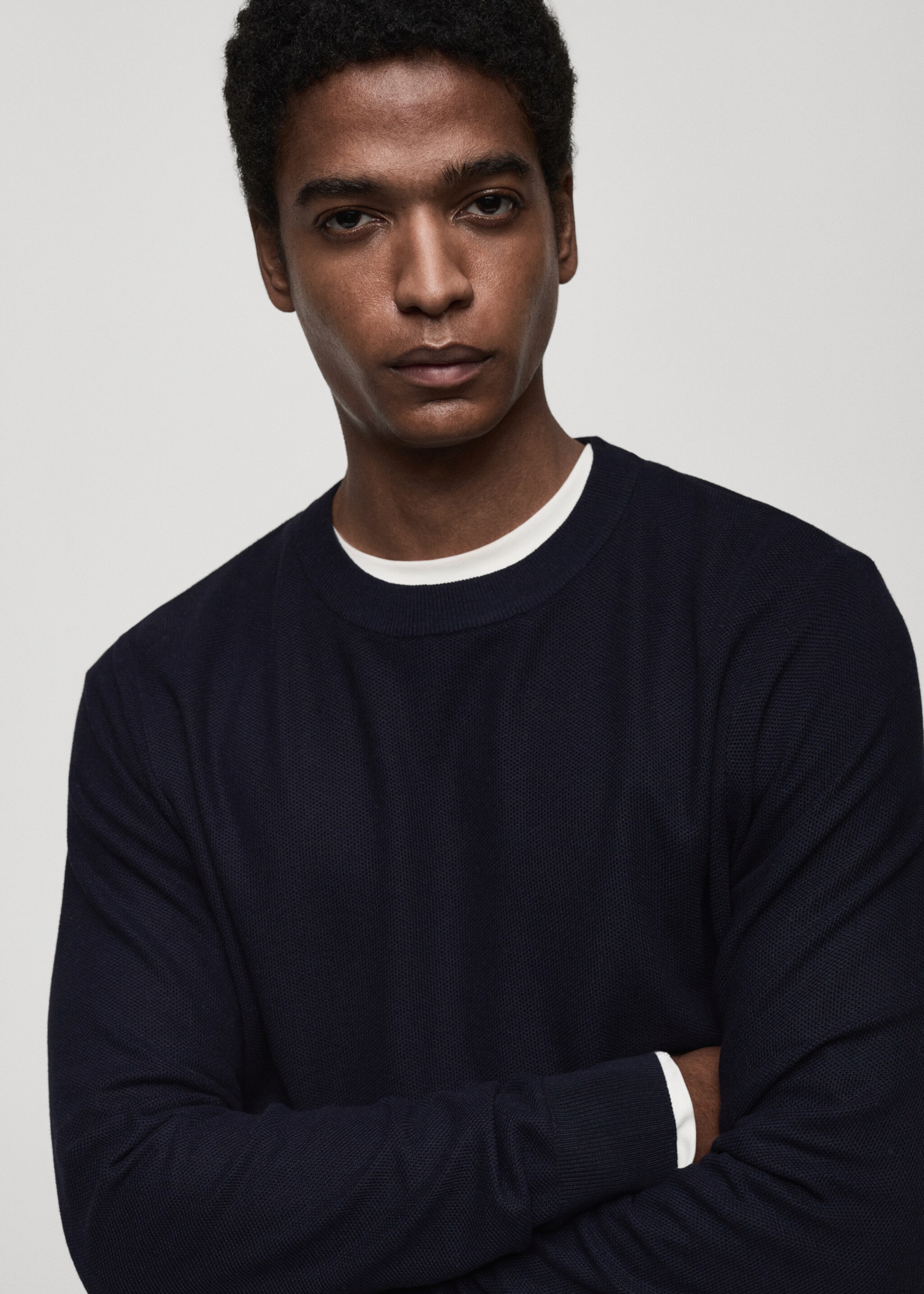 Pullover maglia cotone microtexture - Dettaglio dell'articolo 1