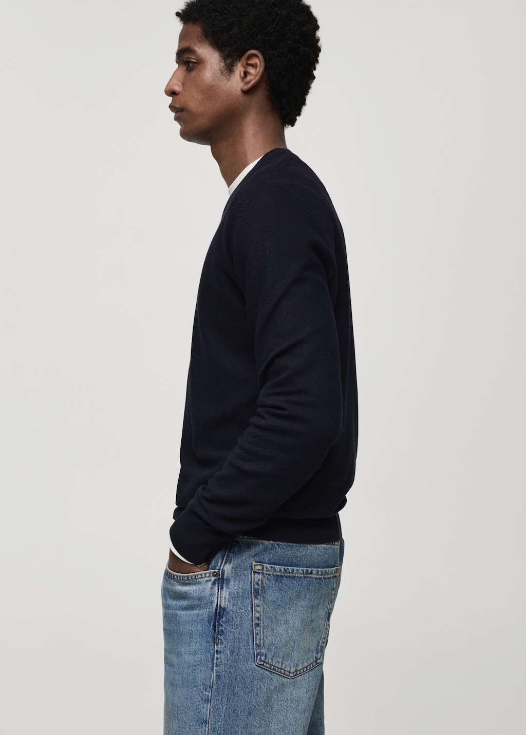 Mango store navy cotton sweater