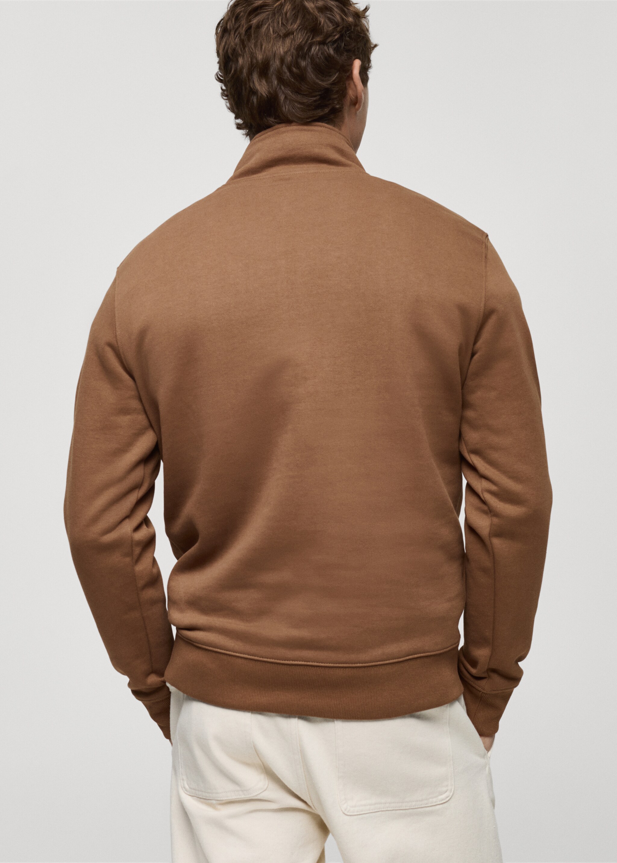 Sudadera regular fit cuello cremallera - Reverso del artículo