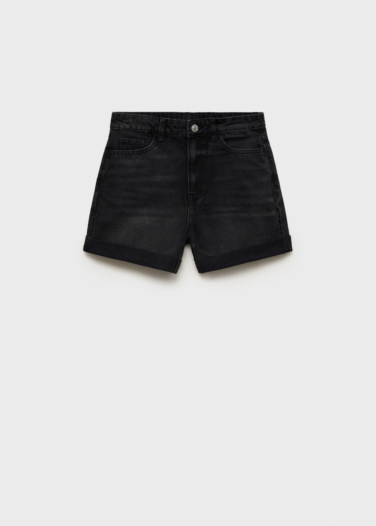 Black Denim Shorts Black High Waisted Shorts With Buttons High