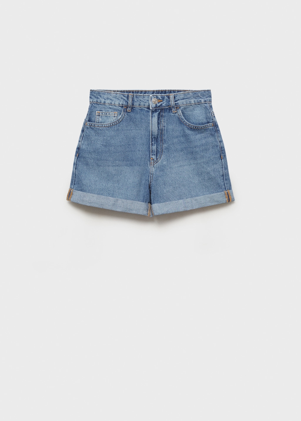 High-waisted mom-fit denim shorts - Women | MANGO Finland