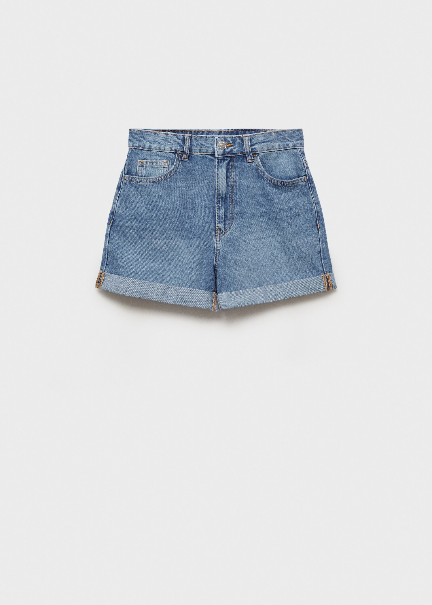 Shorts denim mom-fit tiro alto - Artículo sin modelo