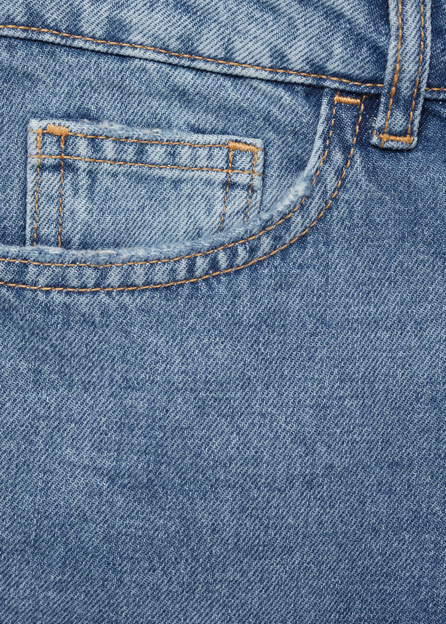 Shorts denim mom-fit tiro alto - Detalle del artículo 0