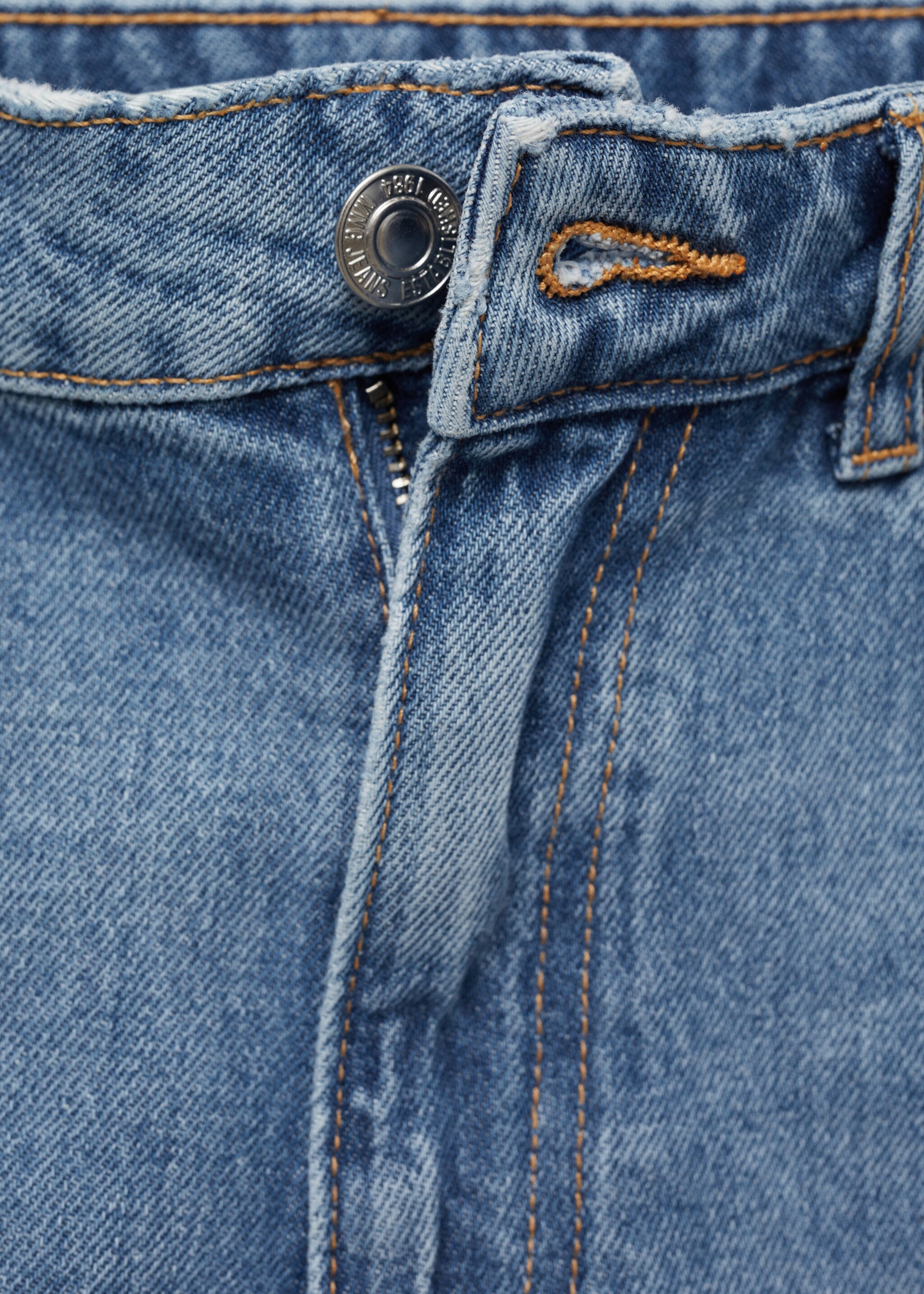 Shorts denim mom-fit tiro alto - Detalle del artículo 8