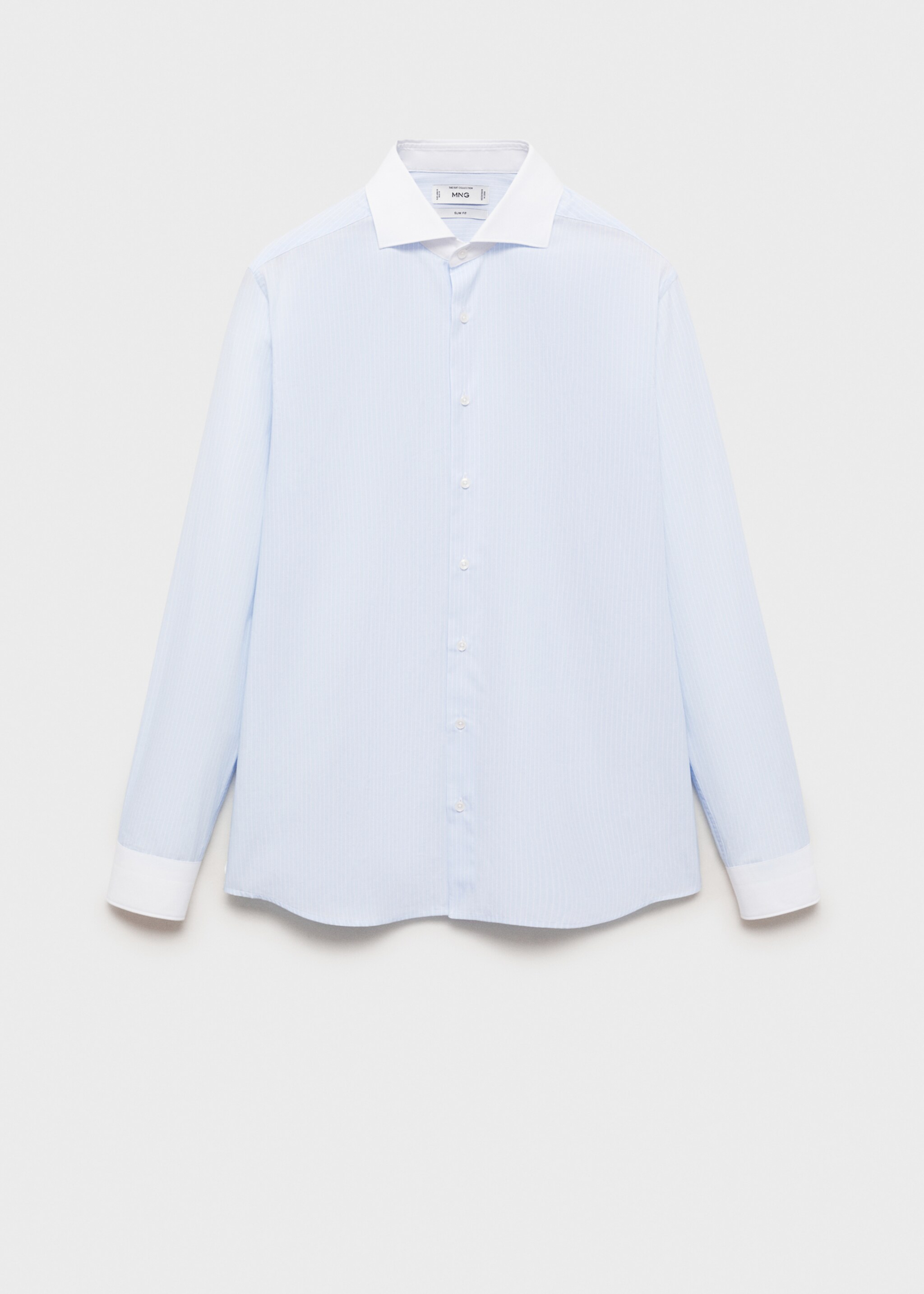 Striped suit shirt with contrasting collar - Article without model