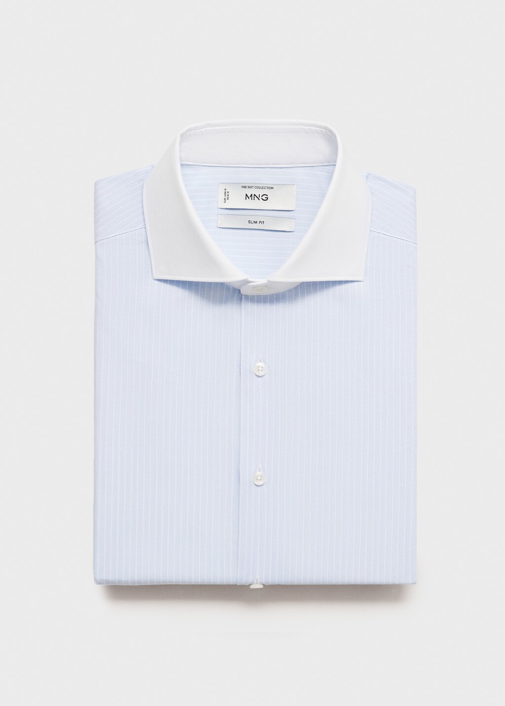 Striped suit shirt with contrasting collar - Men | MANGO USA Striped suit shirt with contrasting collar - Men | MANGO USA