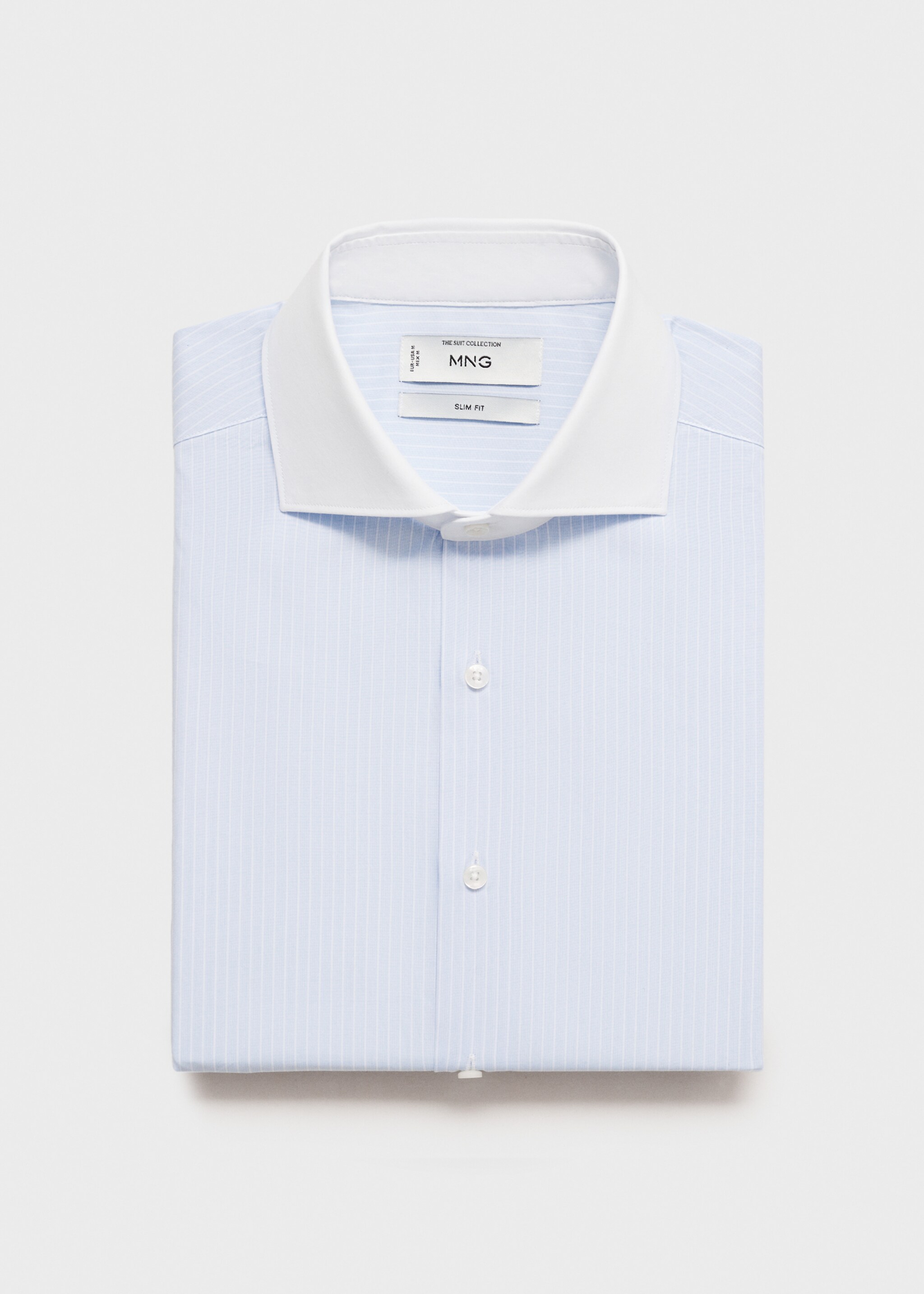 Striped suit shirt with contrasting collar - Details of the article 8