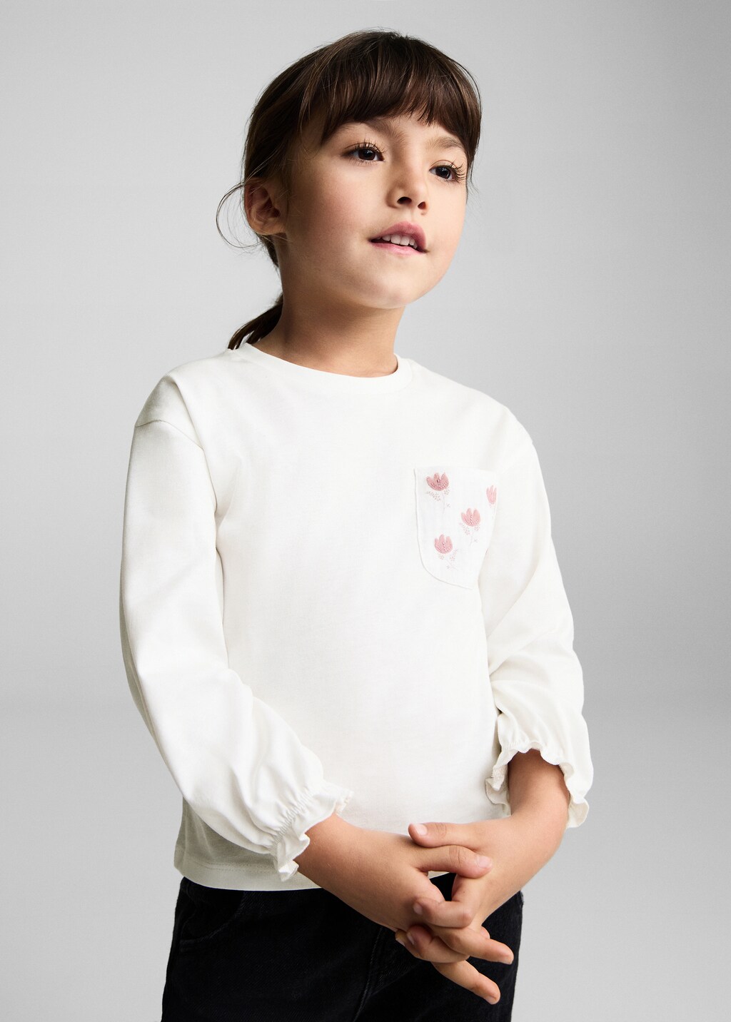 Floral-print chest-pocket T-shirt - Kids | MANGO Canada