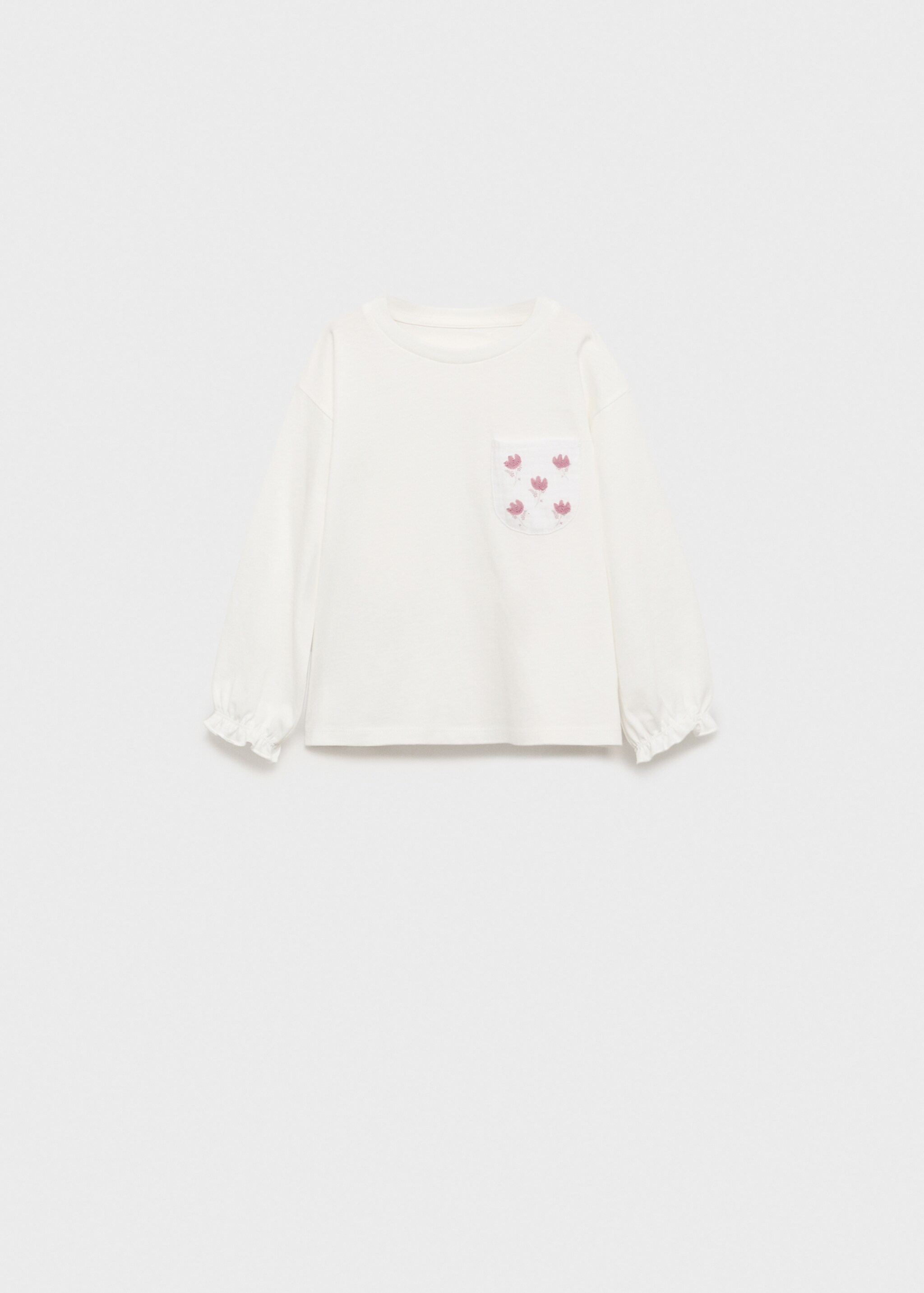 Floral-print chest-pocket T-shirt - Article without model