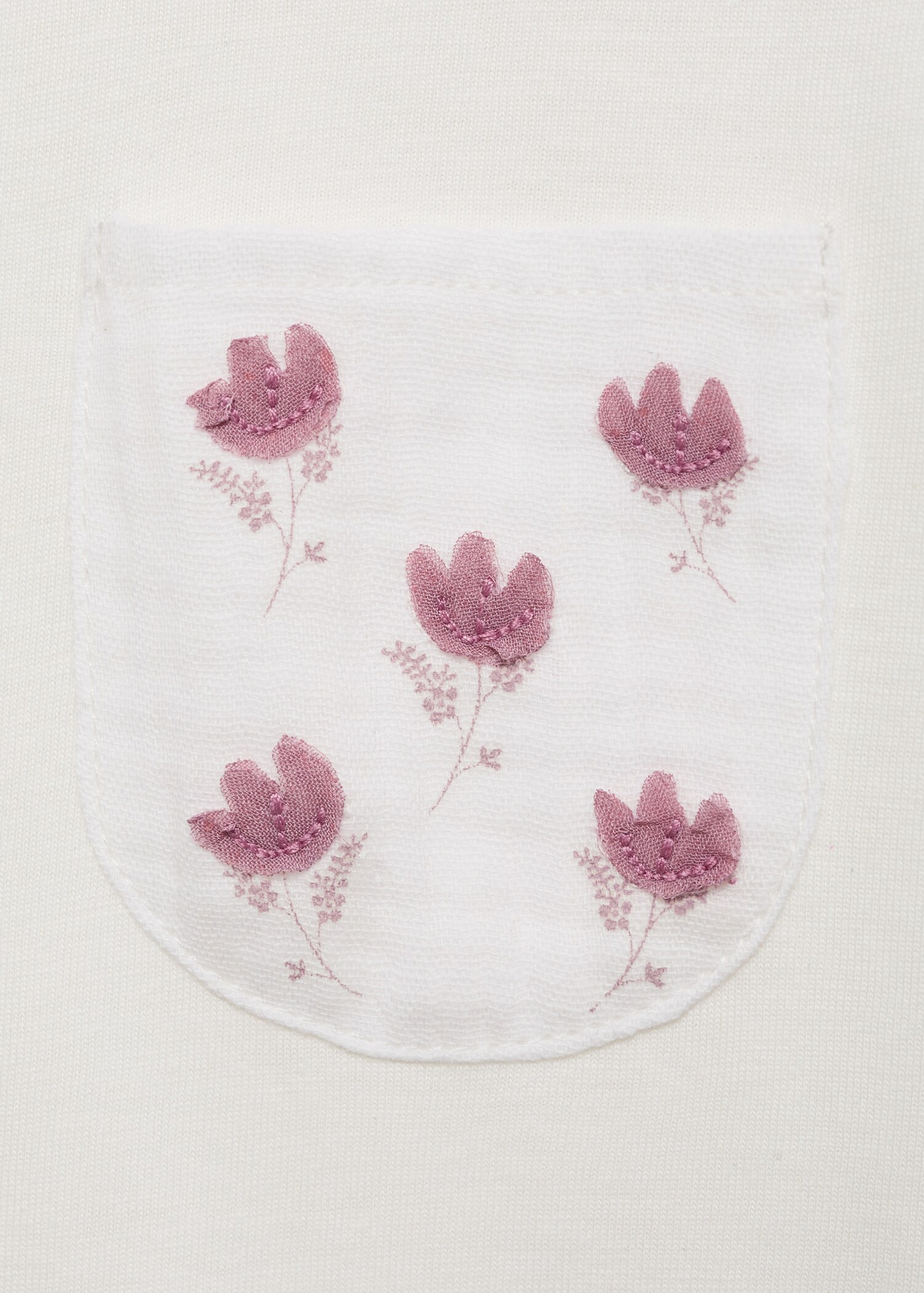 Floral-print chest-pocket T-shirt - Details of the article 8