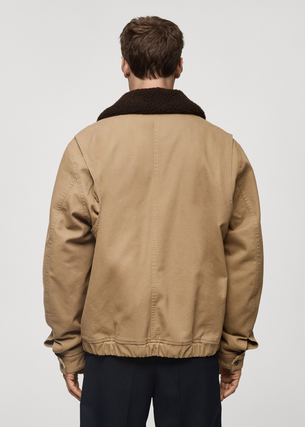 【Kheiki】 BROWN \"Collarless Knit Jacket\" Morris Jake Knitted Shirt Jacket - Olive
