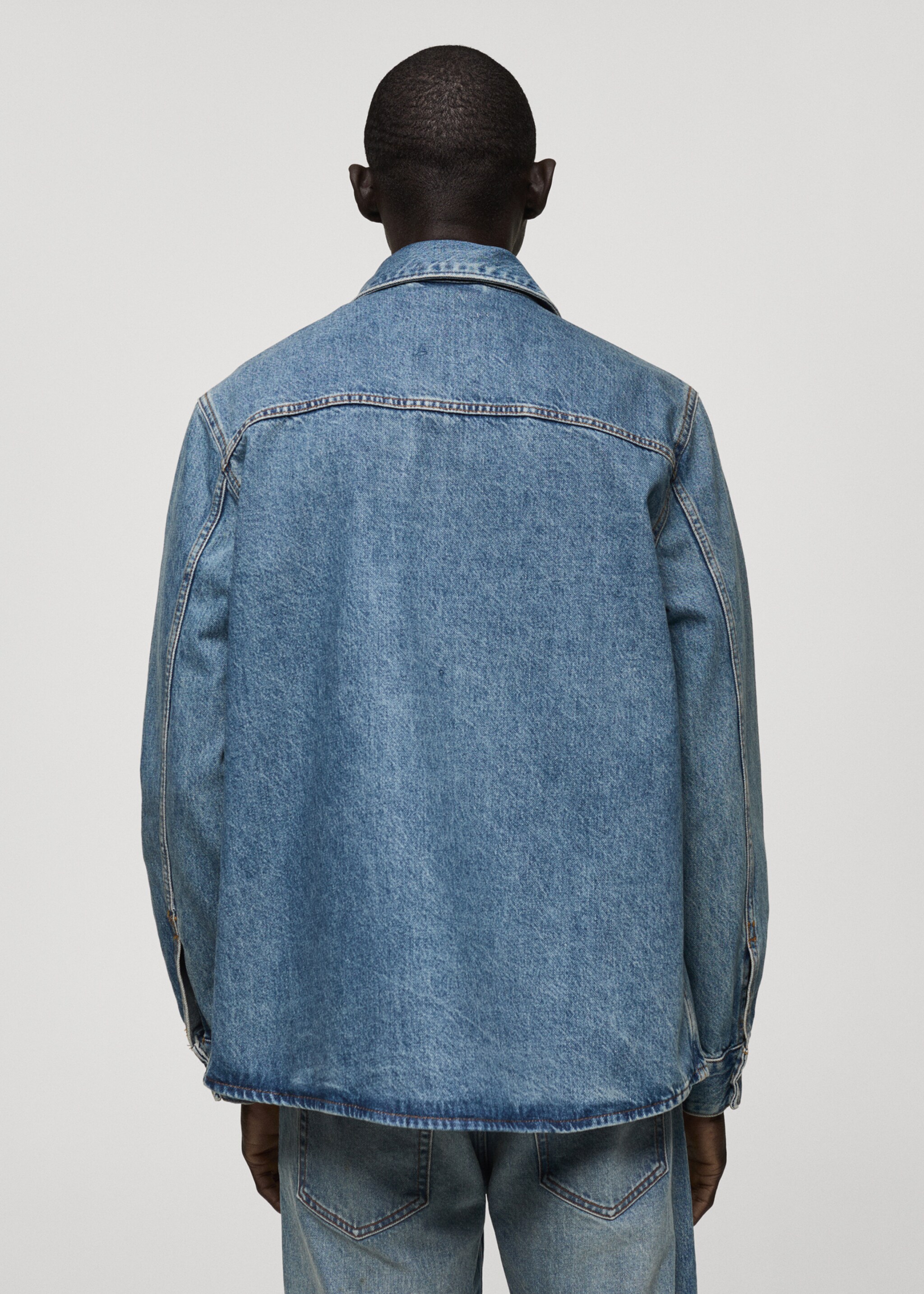 Pocket denim overshirt - Reverse of the article