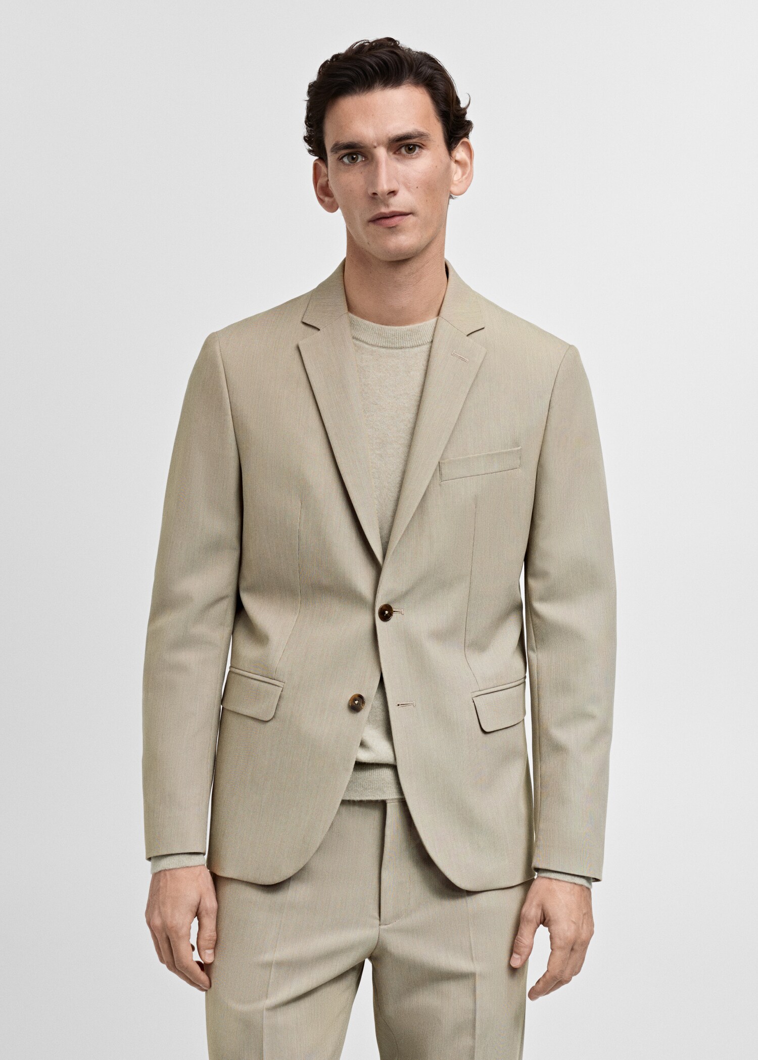 Super slim-fit suit jacket in stretch fabric - Medium plane