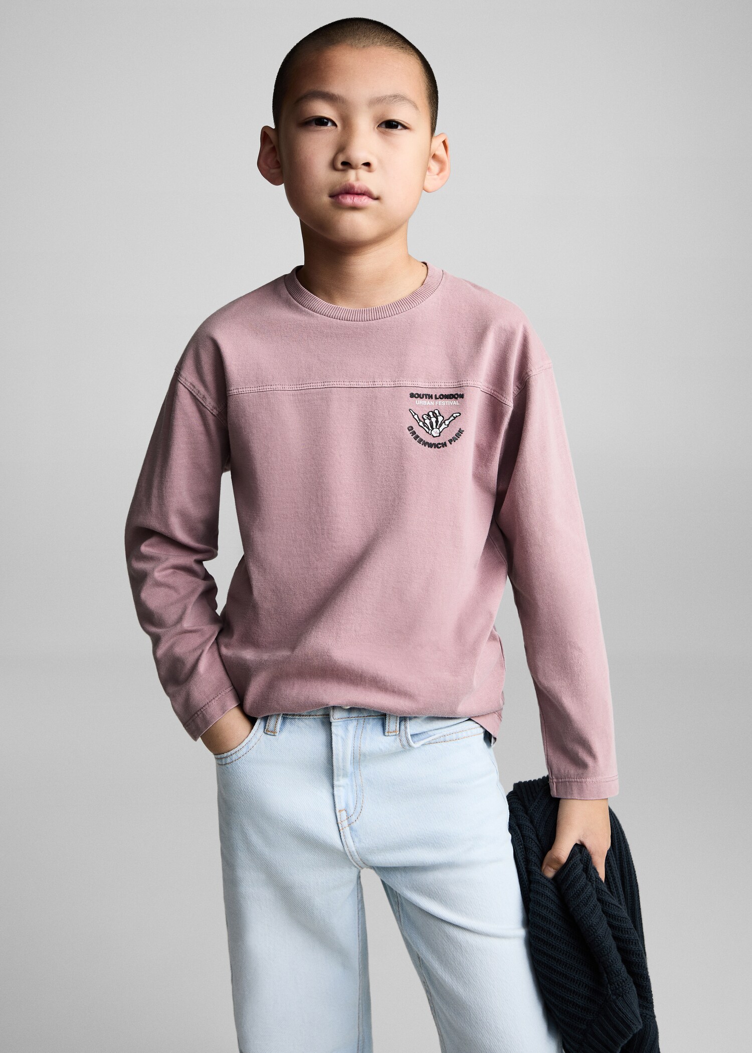 Camiseta algodón efecto lavado - Plano medio