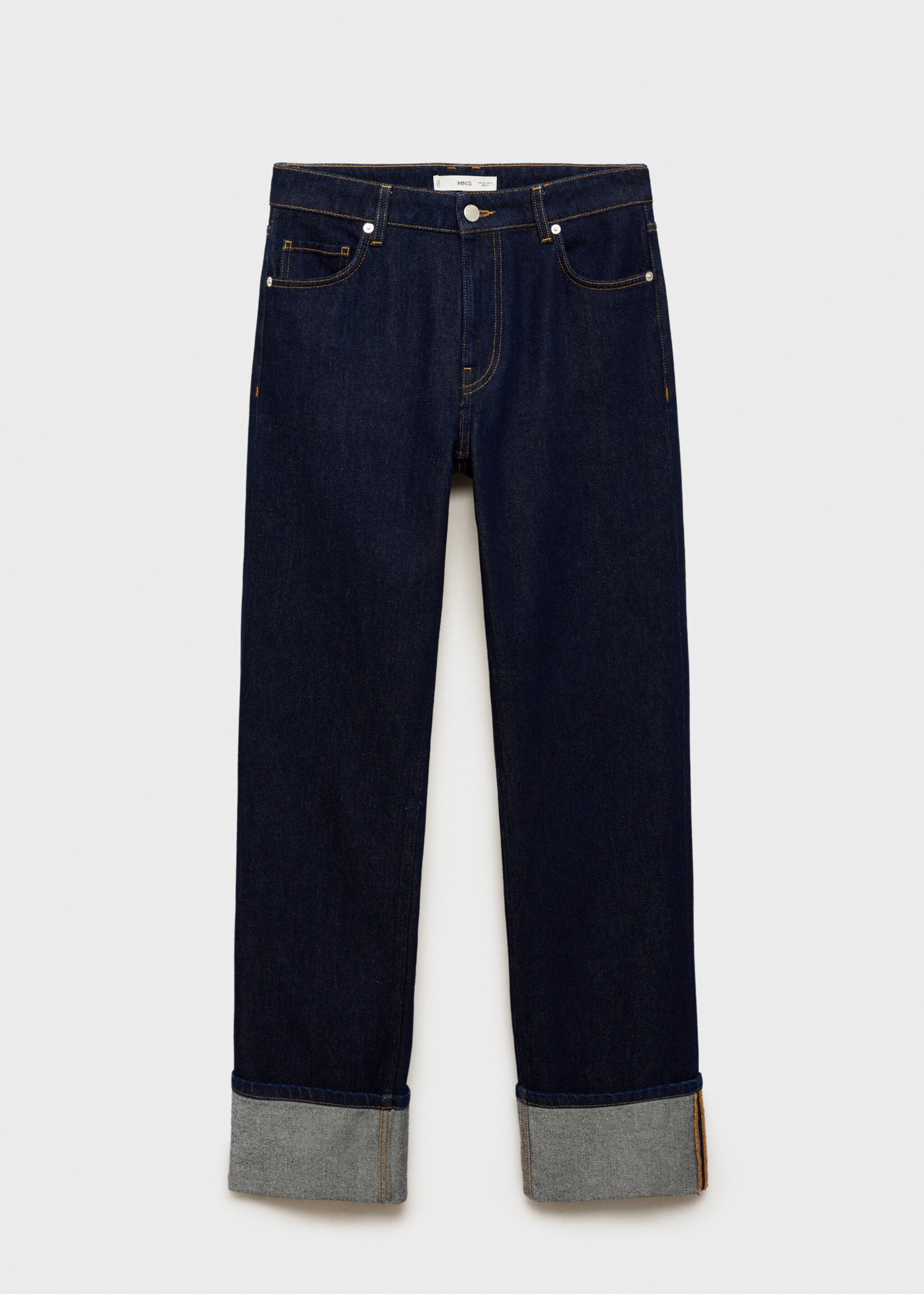 Jeans rinse wash bajo vuelto - Artículo sin modelo
