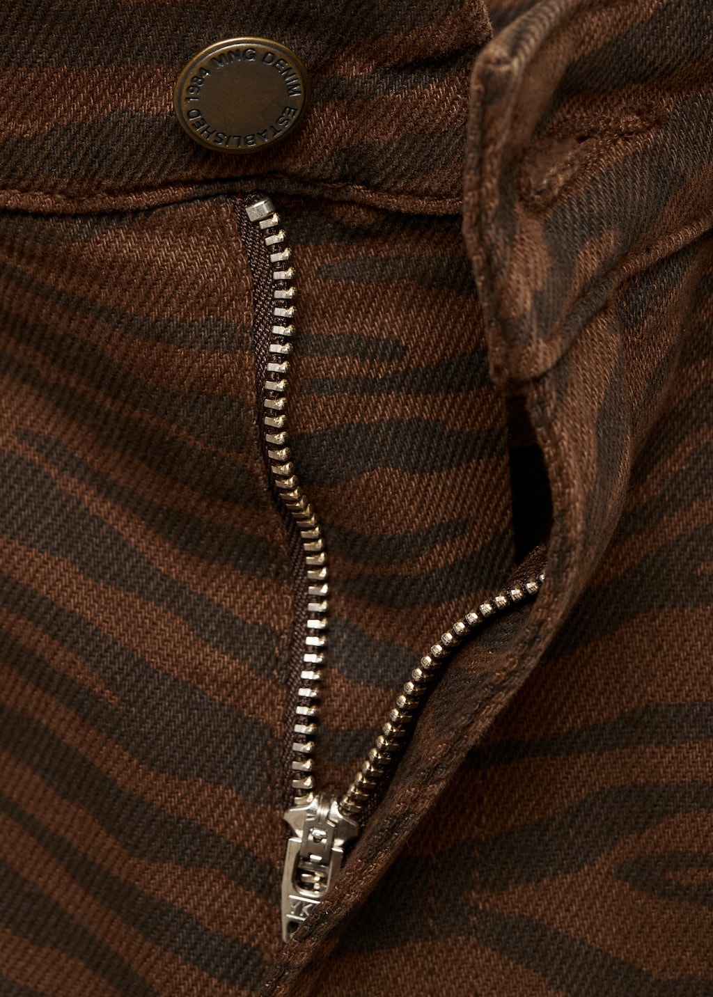 Mango Zebra-print straight-fit jeans