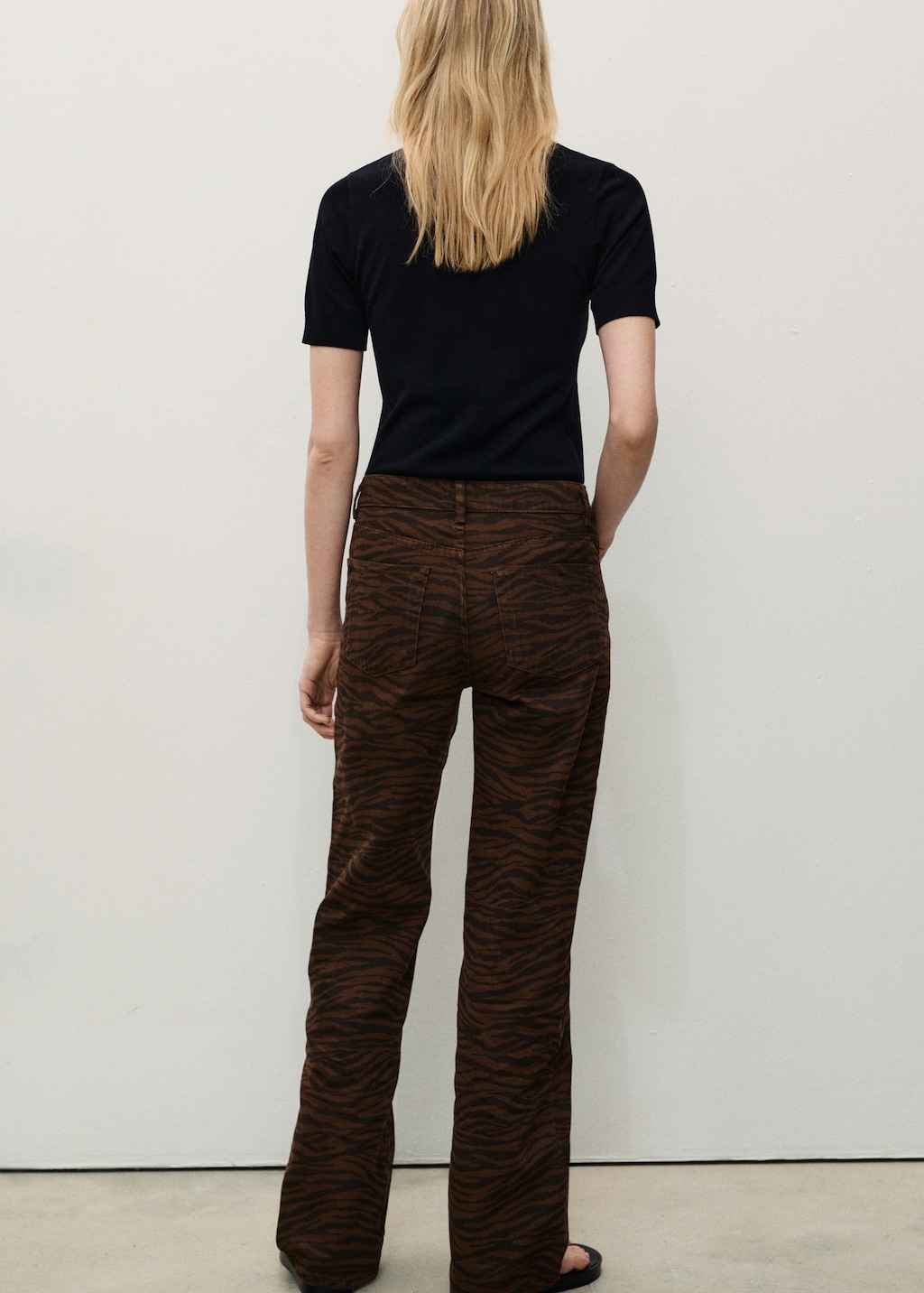 Mango Zebra-print straight-fit jeans