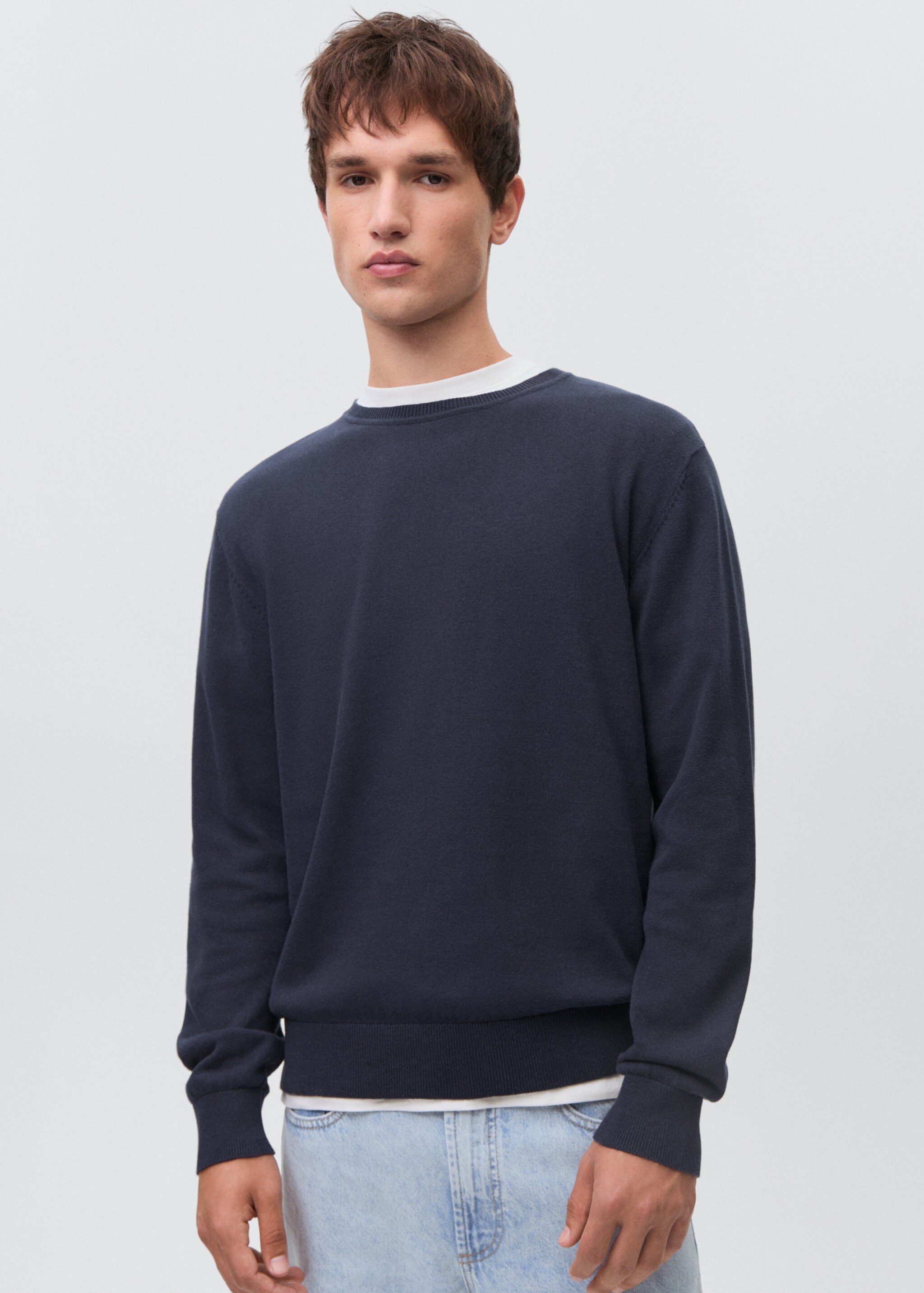 Knitted cotton sweater - Medium plane