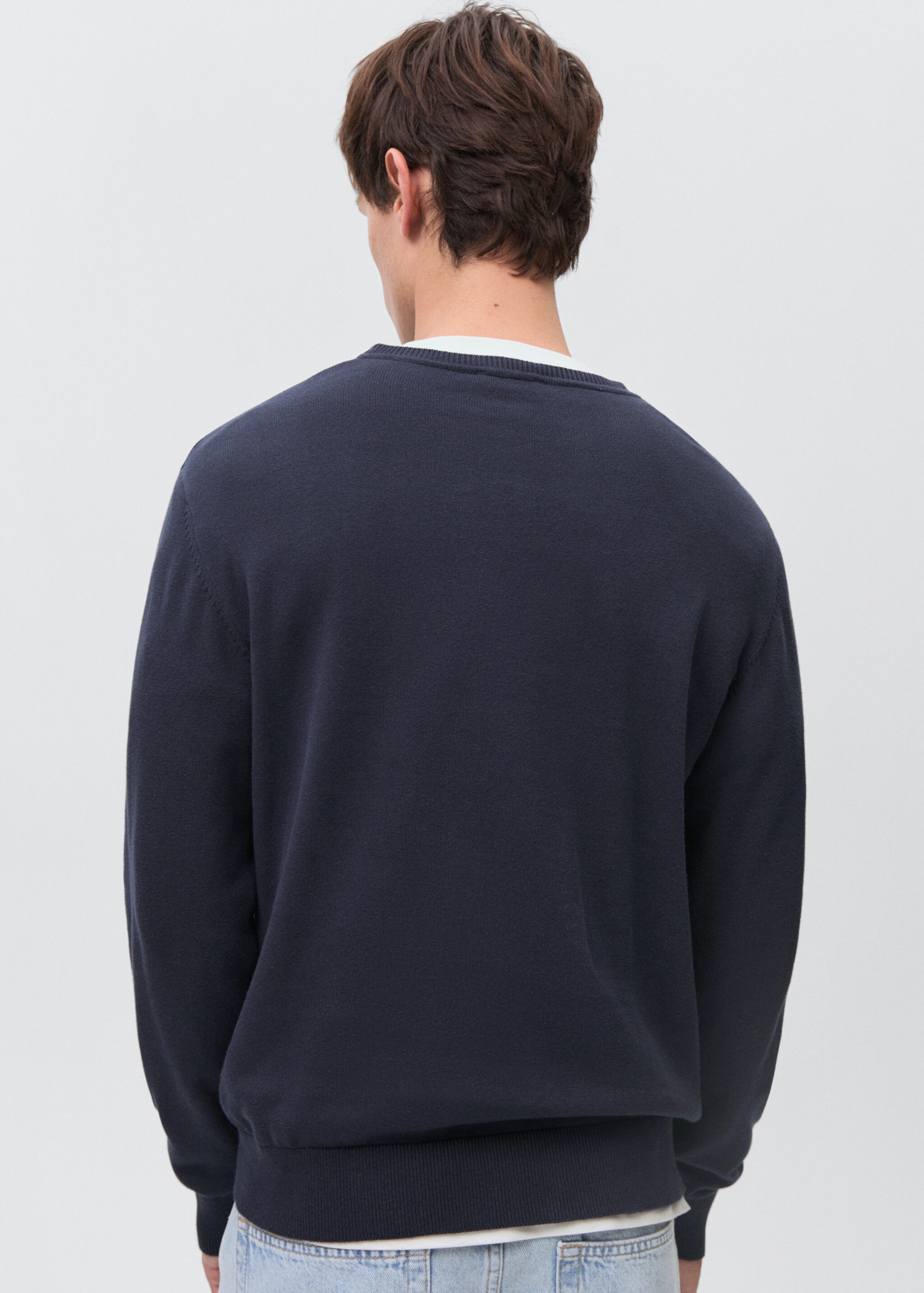 Knitted cotton sweater - Reverse of the article