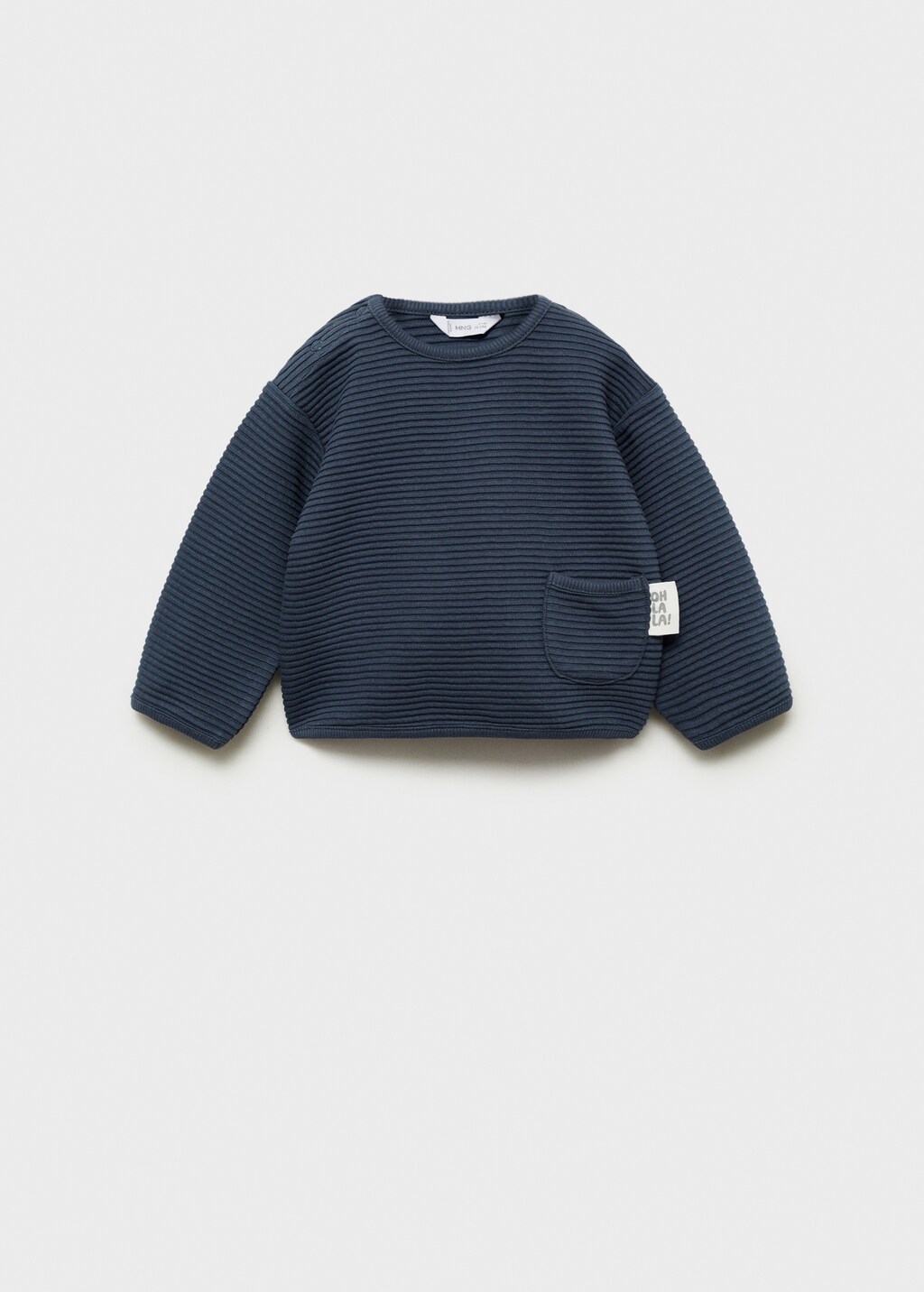 【BAON】[unisex] Magoz Round Over Knit Textured knit sweatshirt - Kids | MANGO USA
