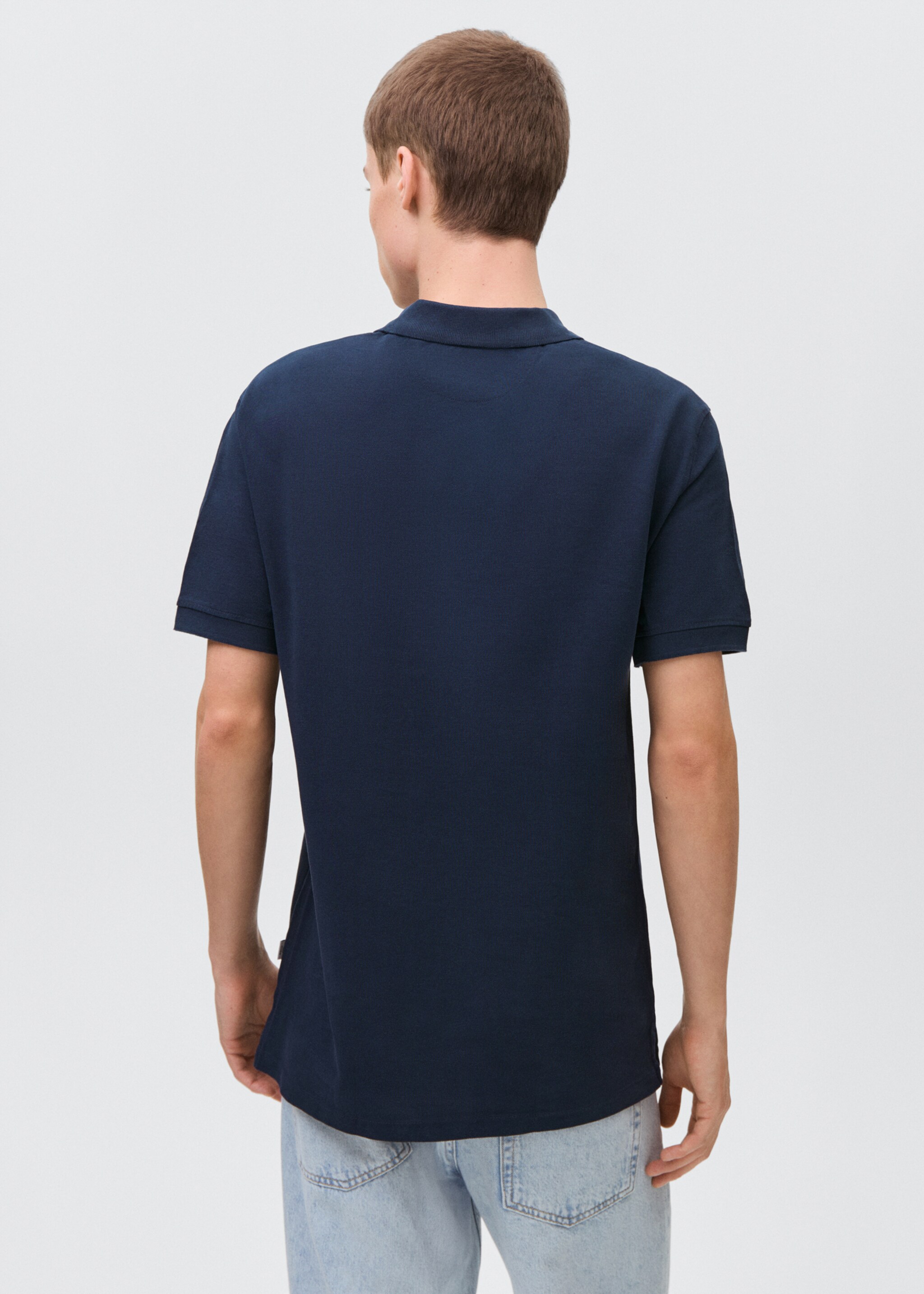 Cotton piqué polo shirt - Reverse of the article