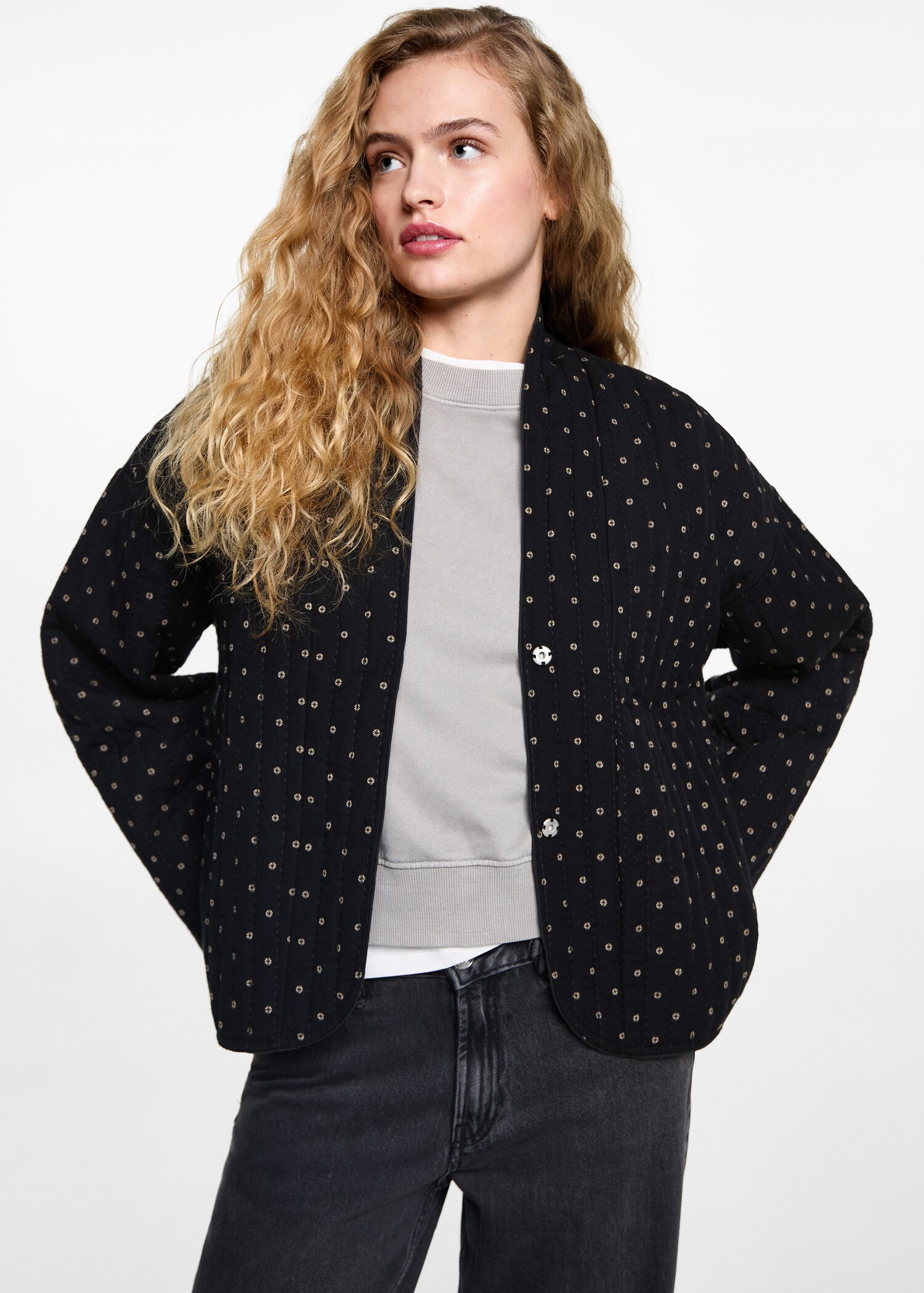 Blouson matelassé coton - Plan moyen