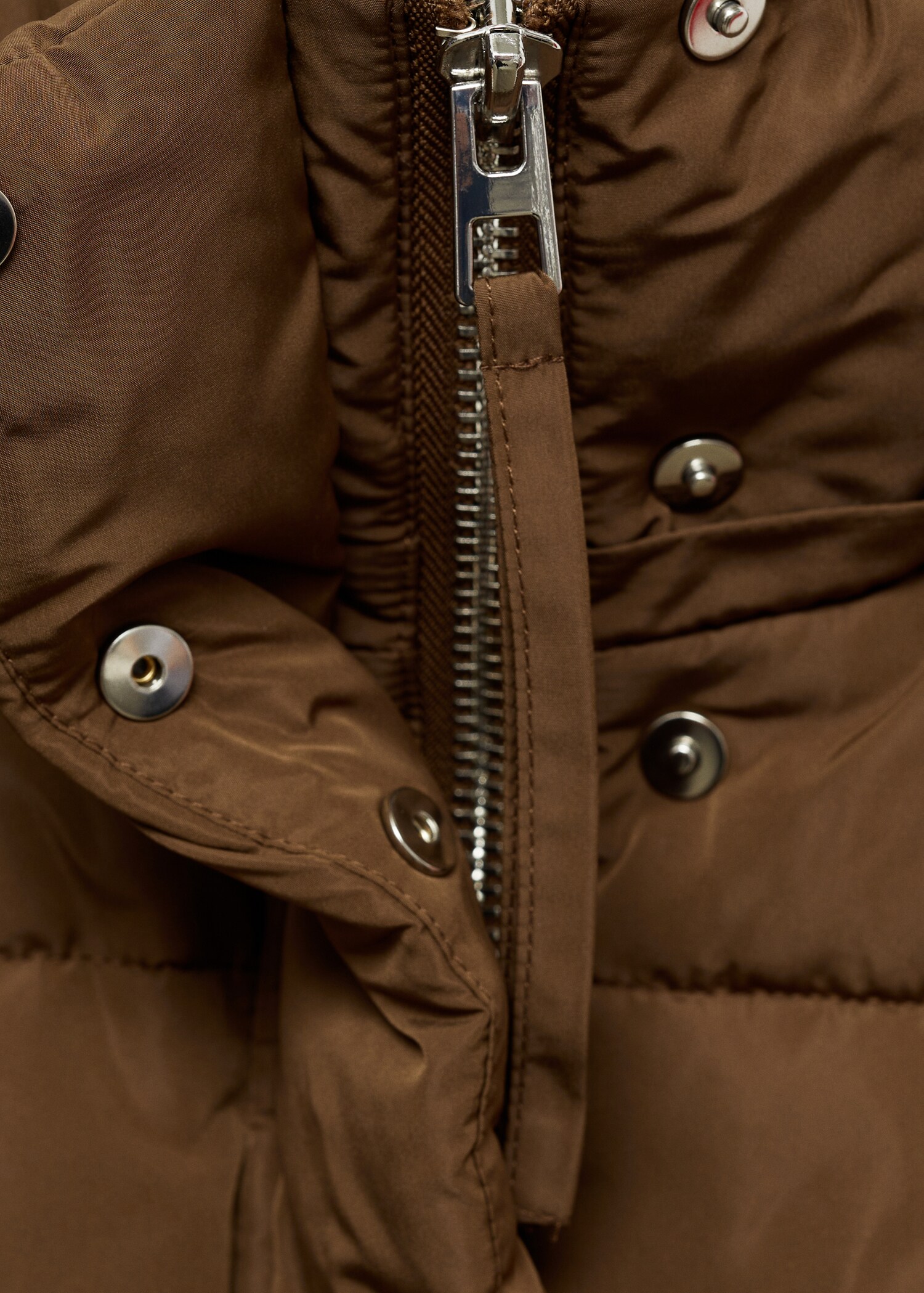 Quilted midi anorak with hood - Details of the article 0