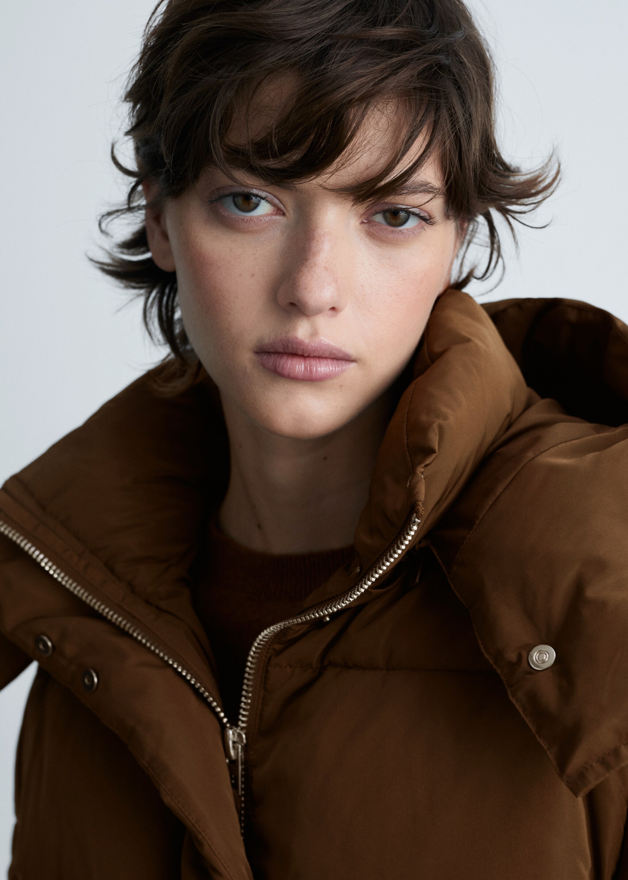 Quilted midi anorak with hood - Details of the article 1
