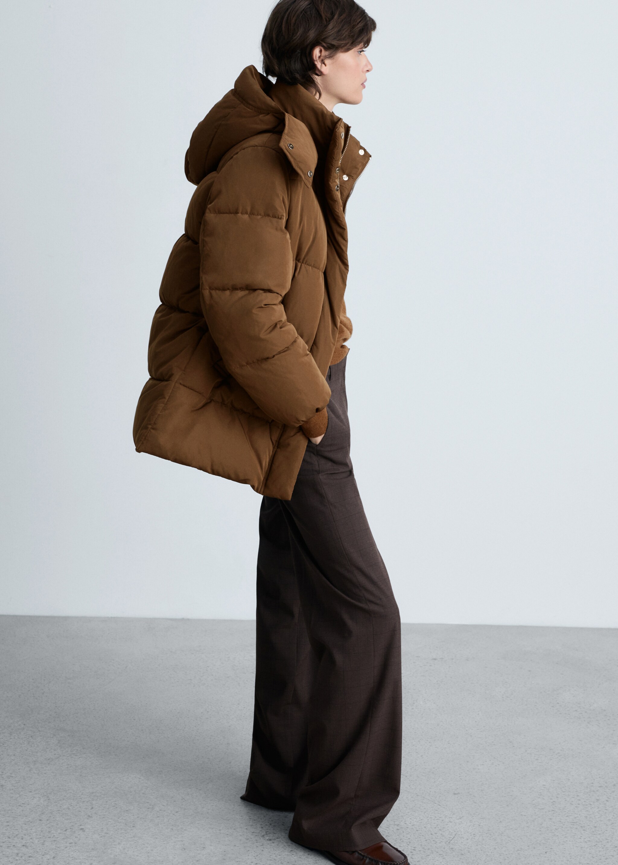 Quilted midi anorak with hood - Details of the article 2