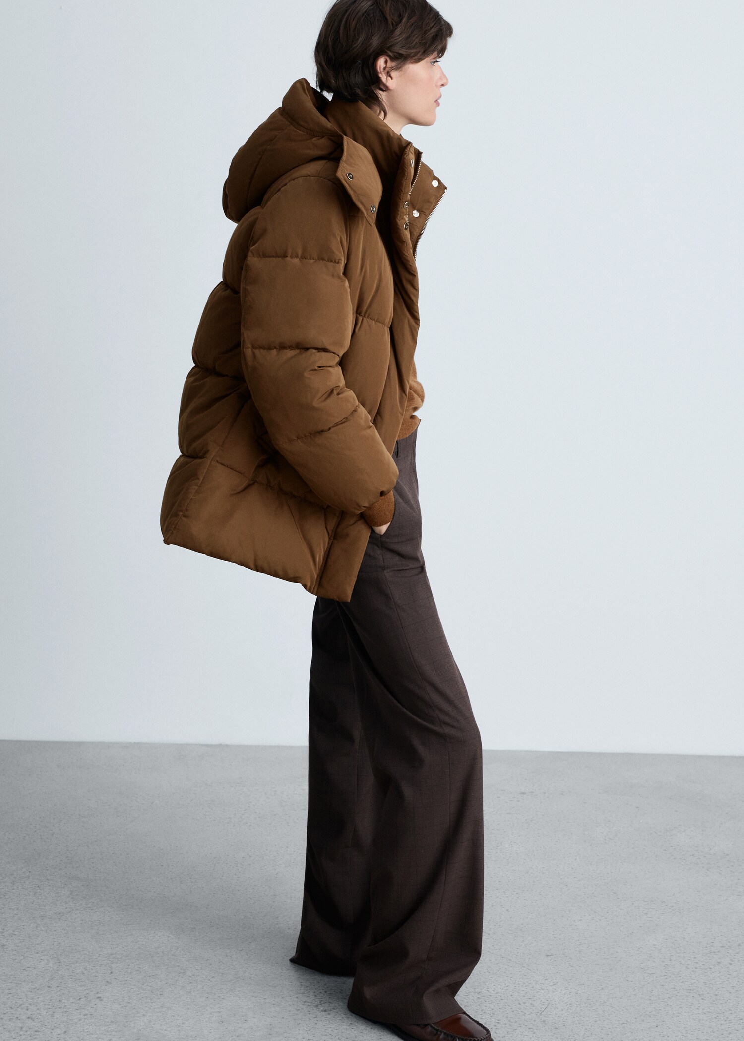 Quilted midi anorak with hood - Details of the article 2