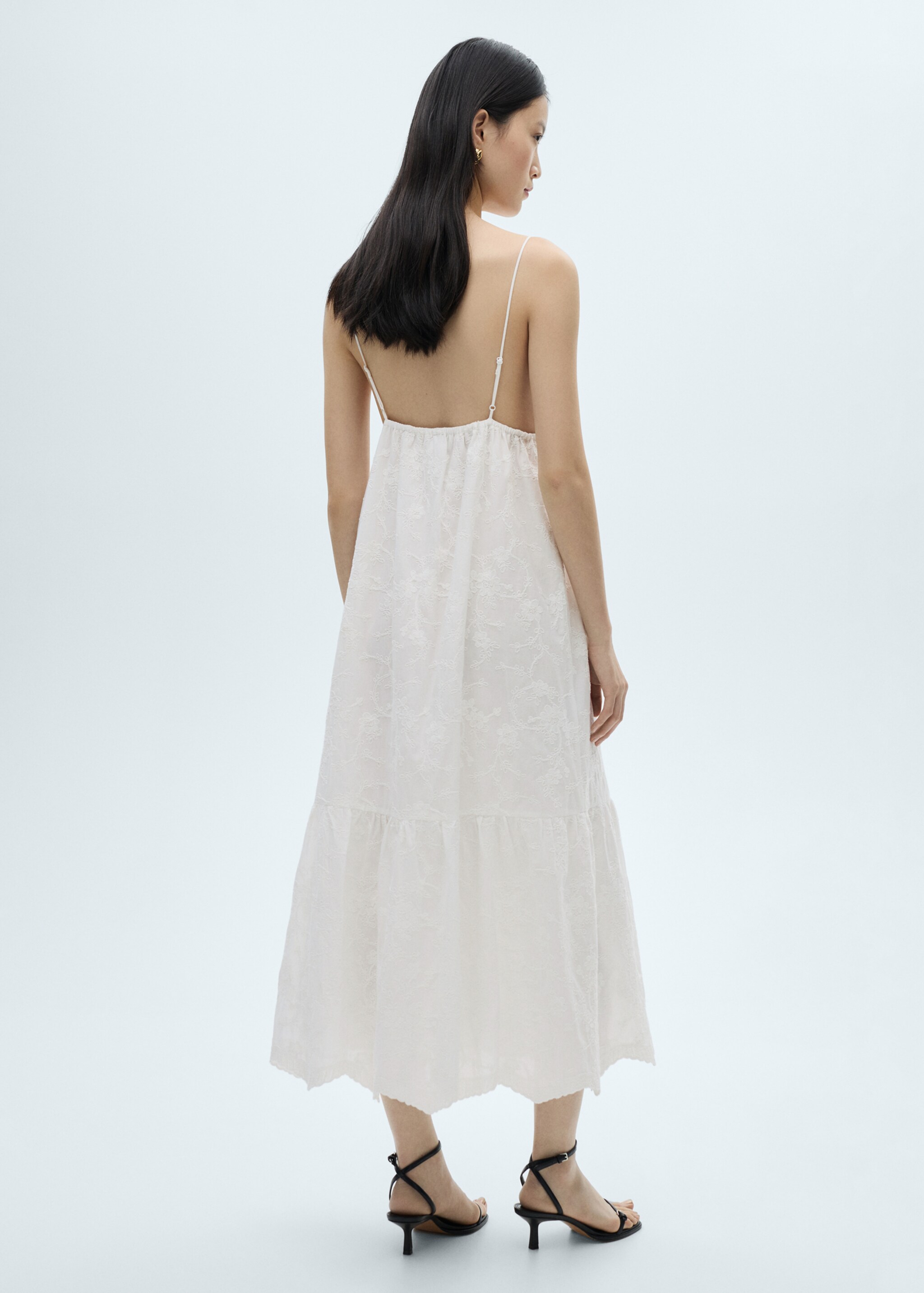Vestido tirantes bordado floral - Reverso del artículo