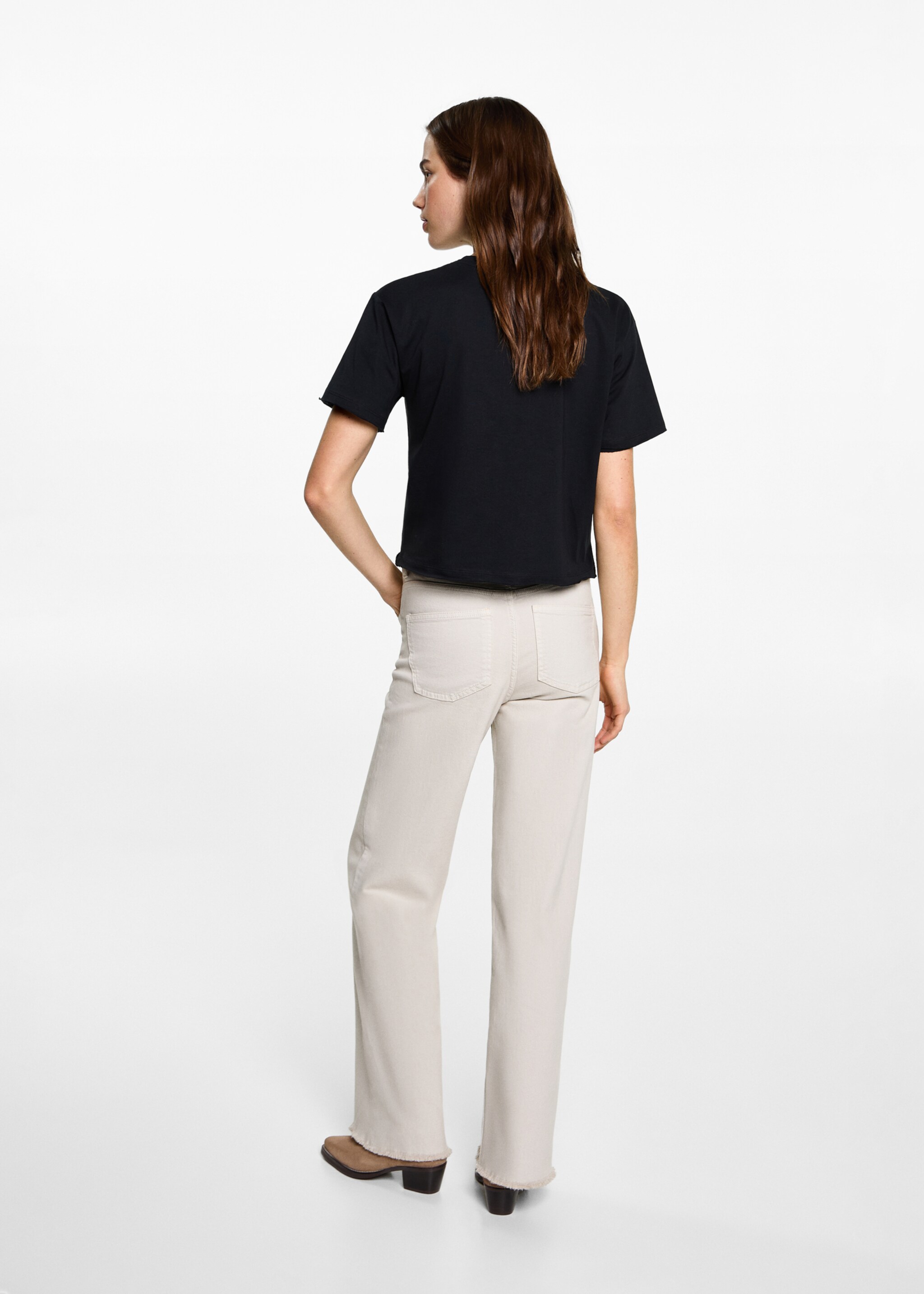 Camiseta crop - Reverso del artículo, Negro. Ref: 87052538-00.