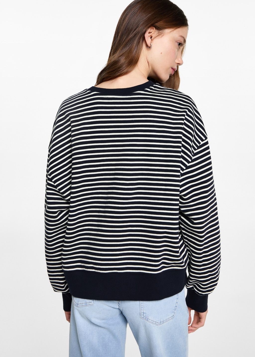 Striped cotton-blend sweatshirt