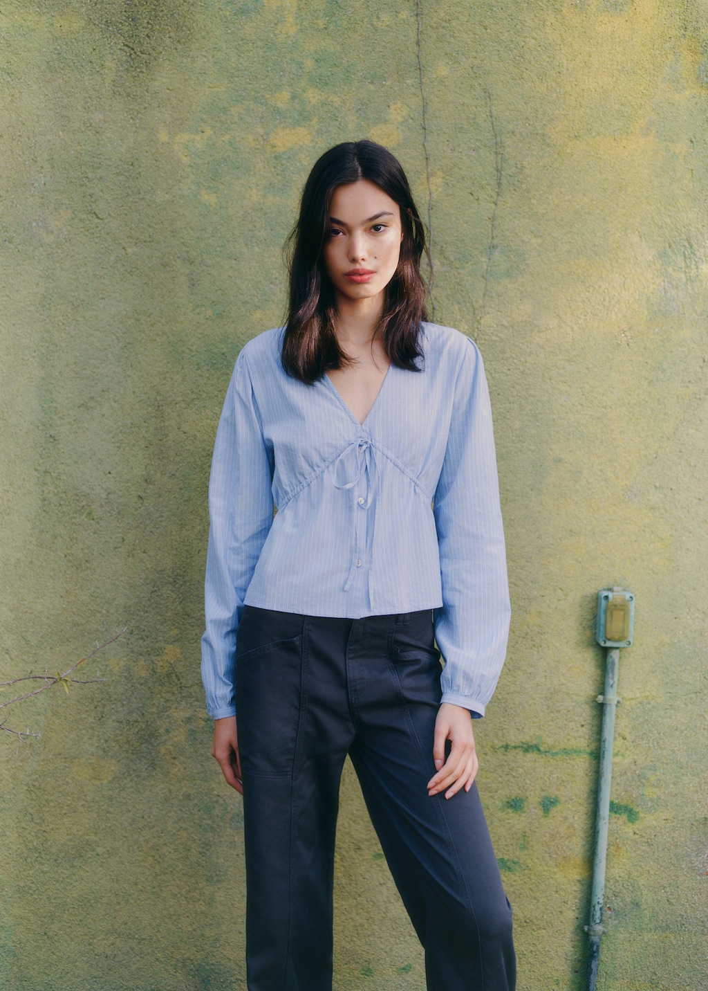 Striped bow blouse - Teen | MANGO USA