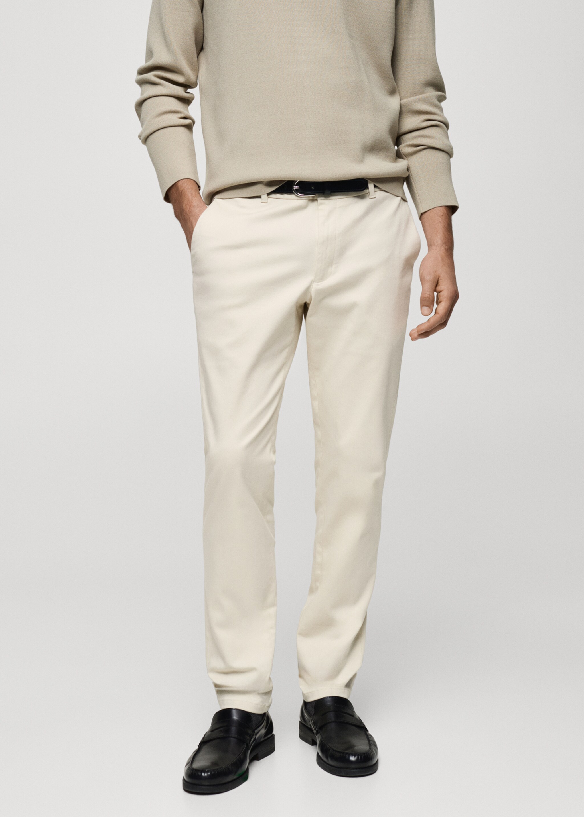 Barna slim-fit twill chino trousers - Medium plane
