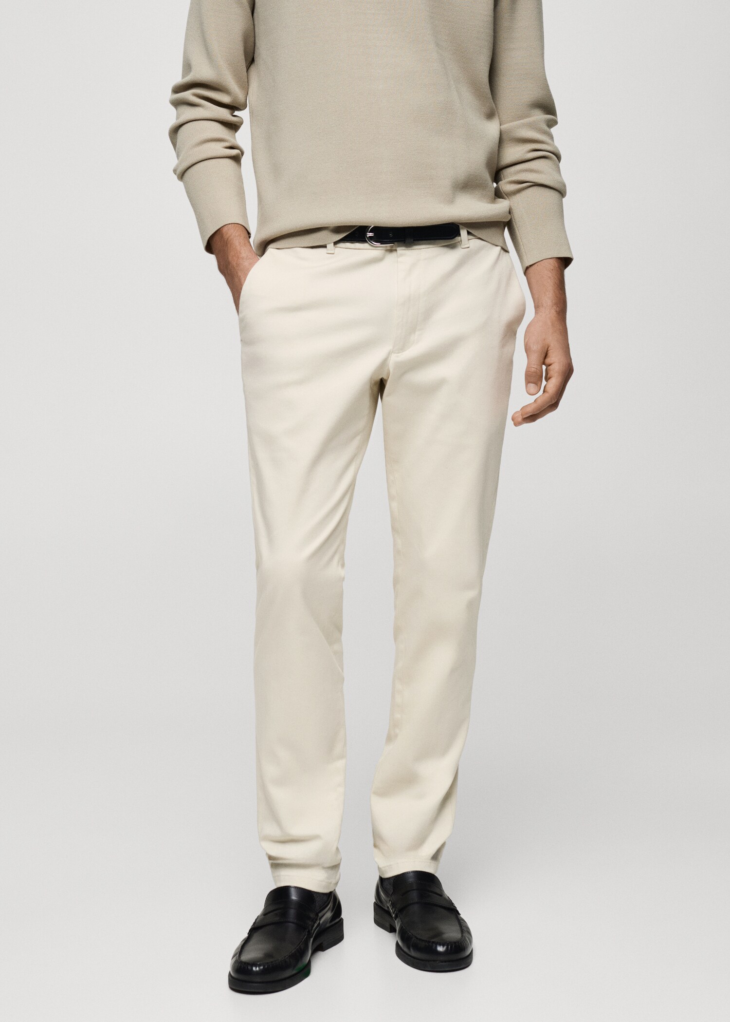Barna slim-fit twill chino trousers - Medium plane