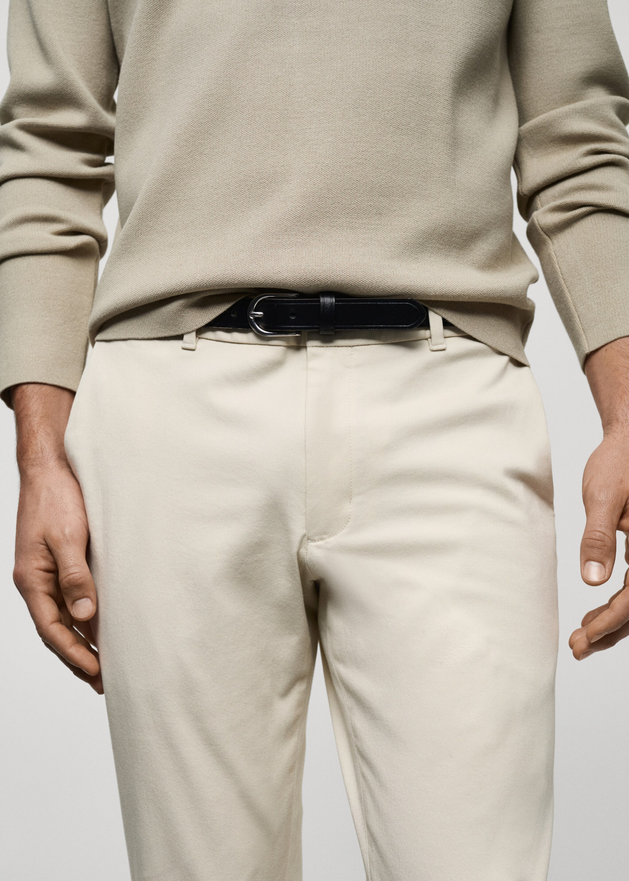 Barna slim-fit twill chino trousers - Details of the article 1