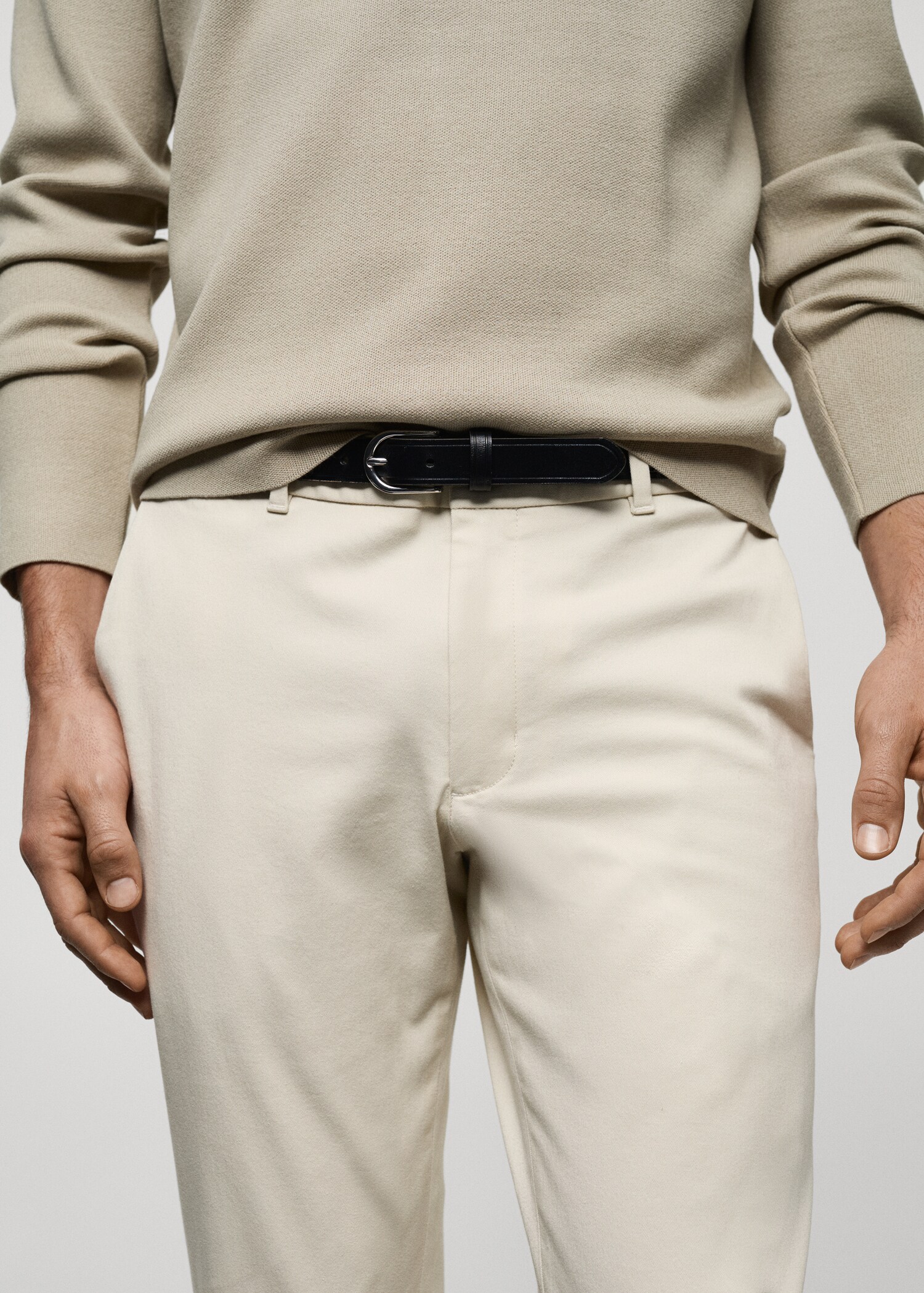 Barna slim-fit twill chino trousers - Details of the article 1