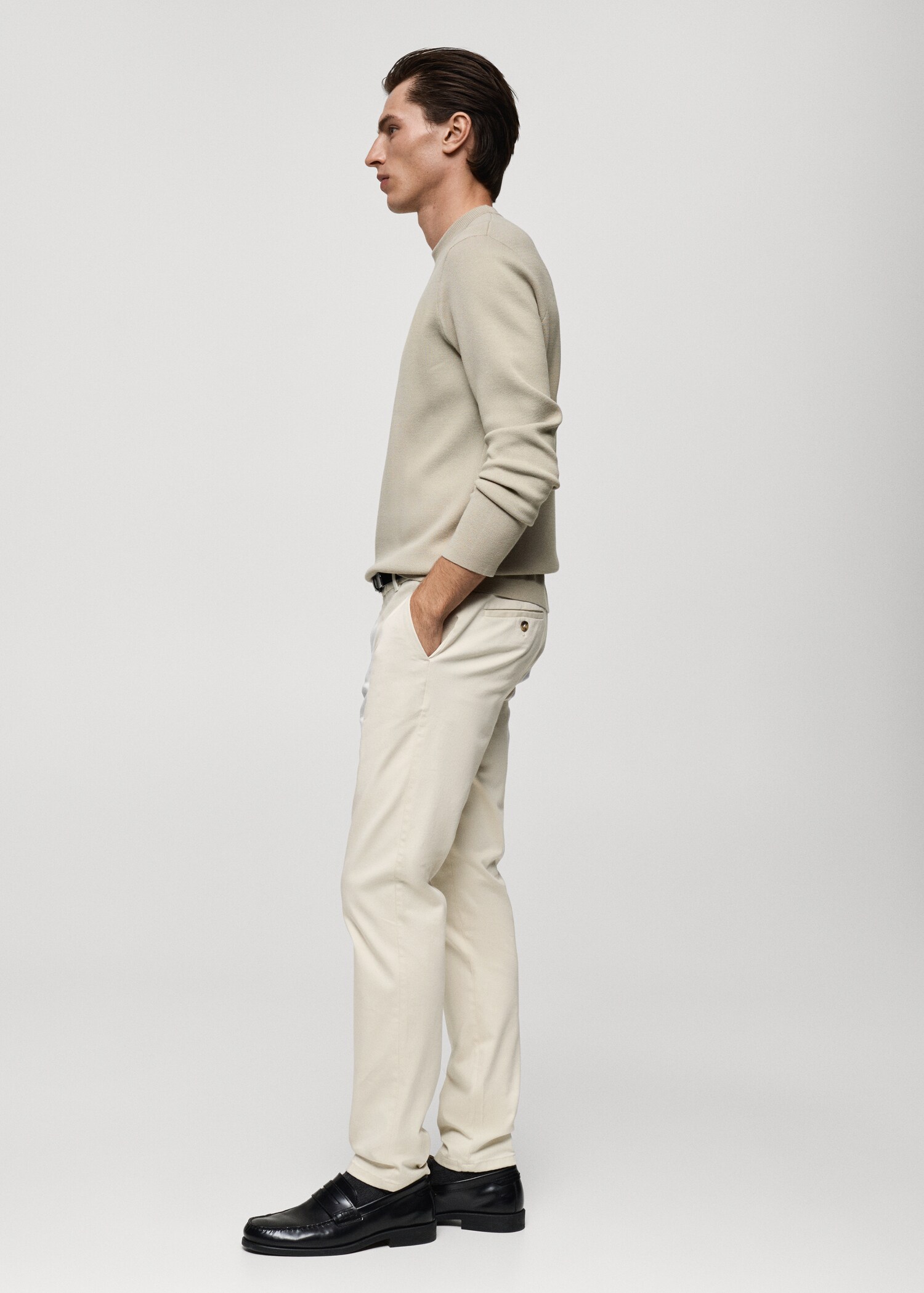 Barna slim-fit twill chino trousers - Details of the article 2
