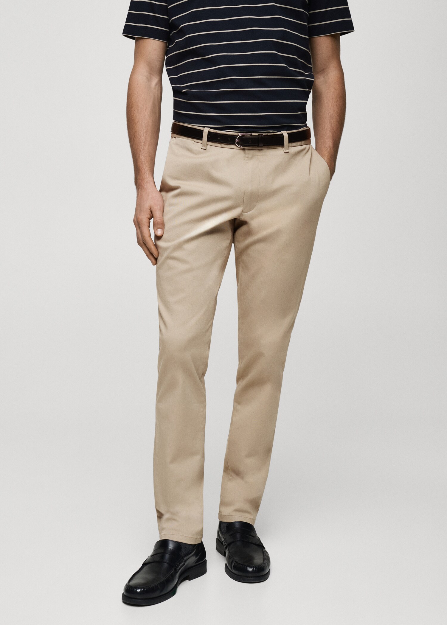 Pantalon Barna slim-fit en sergé - Plan moyen