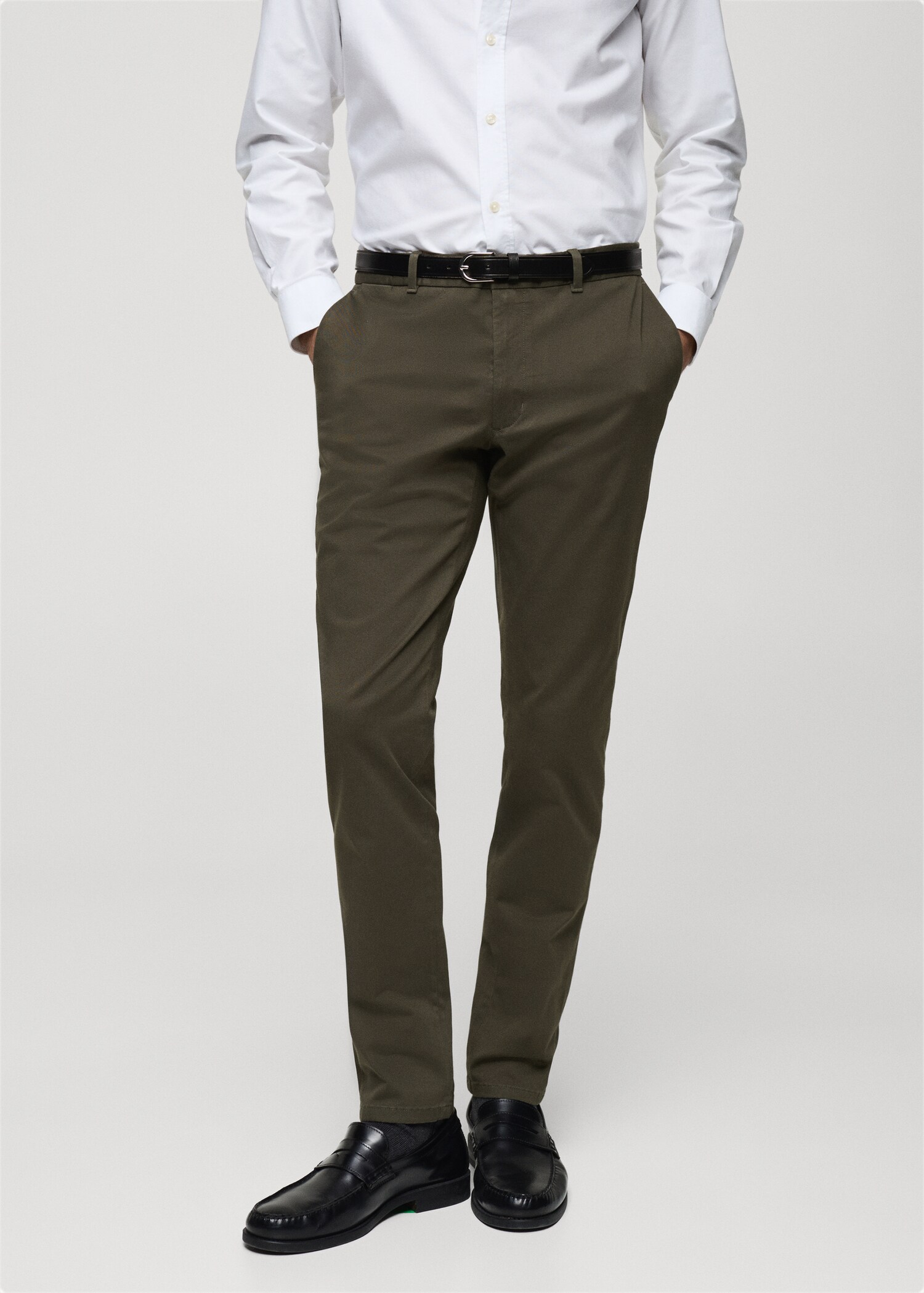 Barna slim-fit twill chino trousers - Medium plane