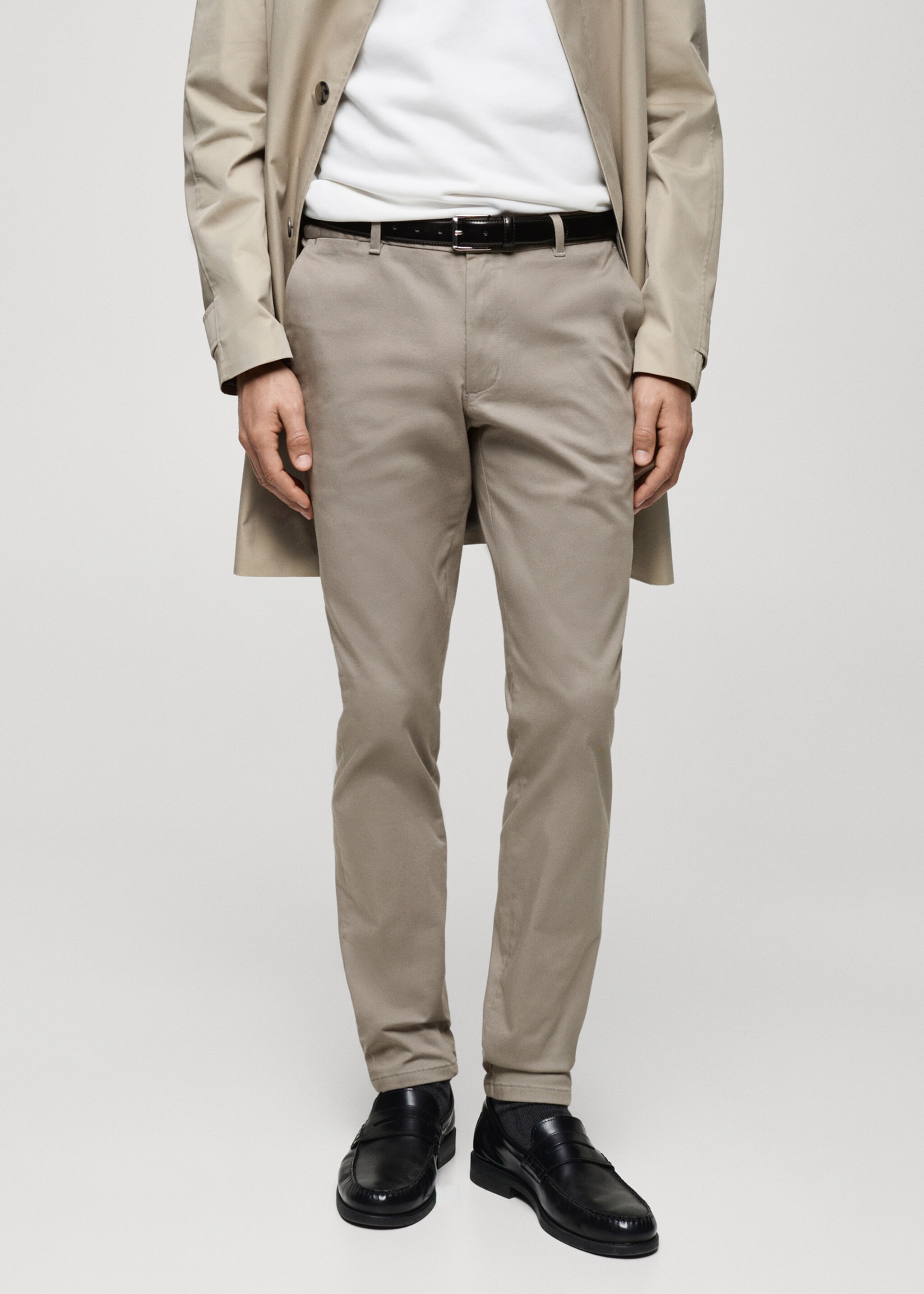 Barna slim-fit twill chino trousers - Medium plane